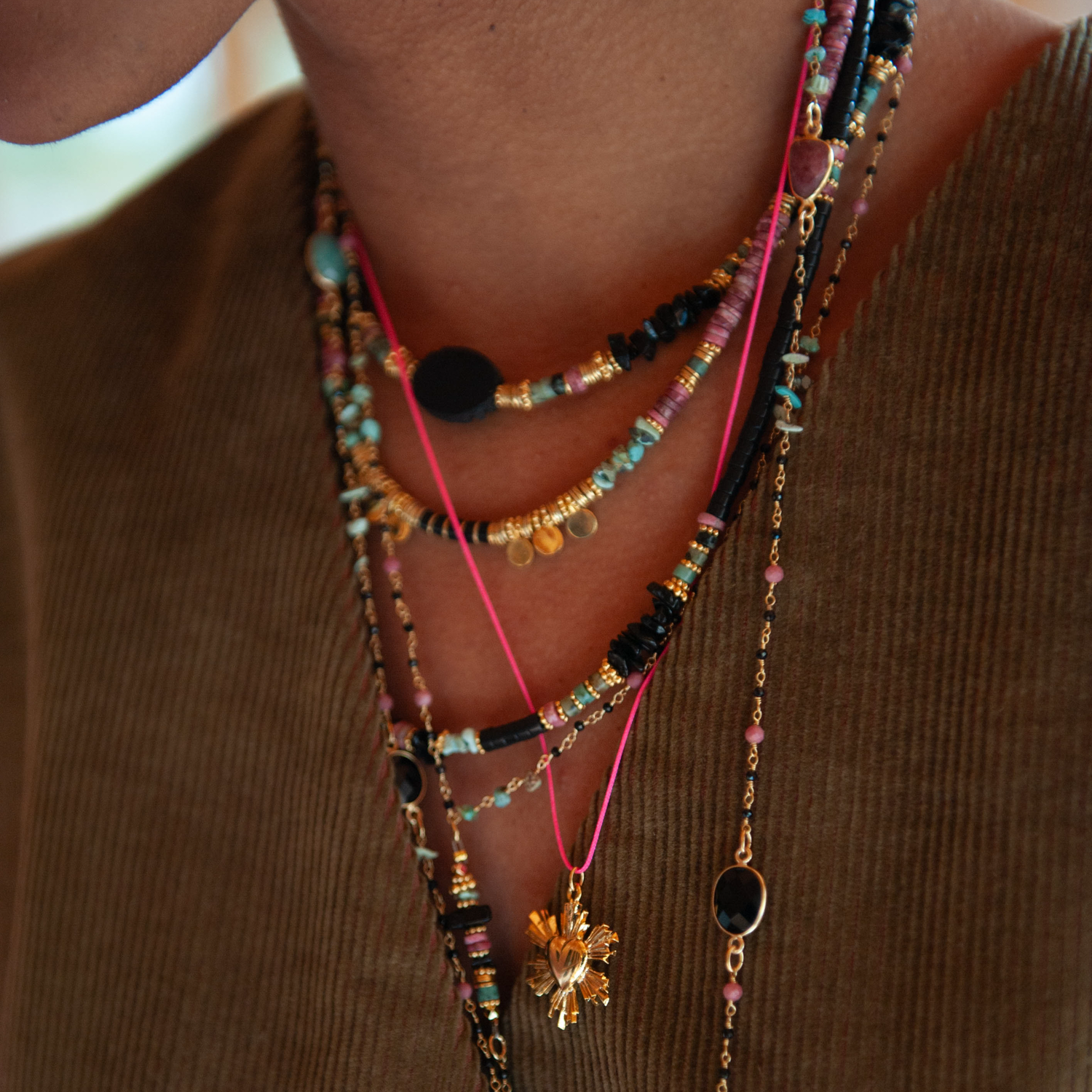 Collier heishi scarabée - elsa L'ATELIER DES DAMES Doré