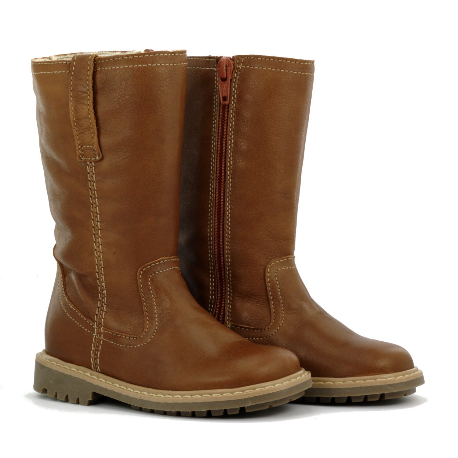 Children's leather boots Boni & Sidonie Brown