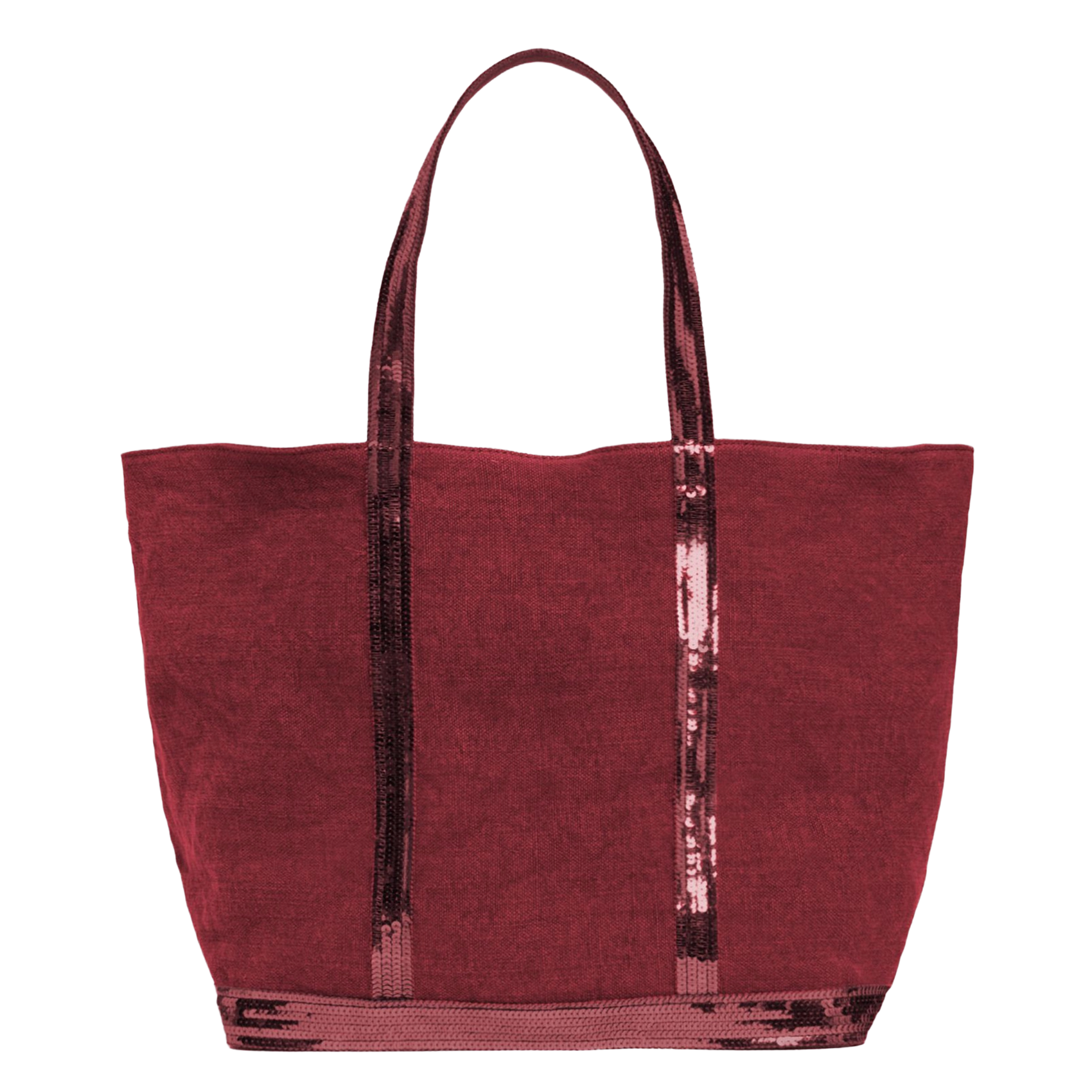 Linnen shopper met borduursel en lovertjes VANESSA BRUNO