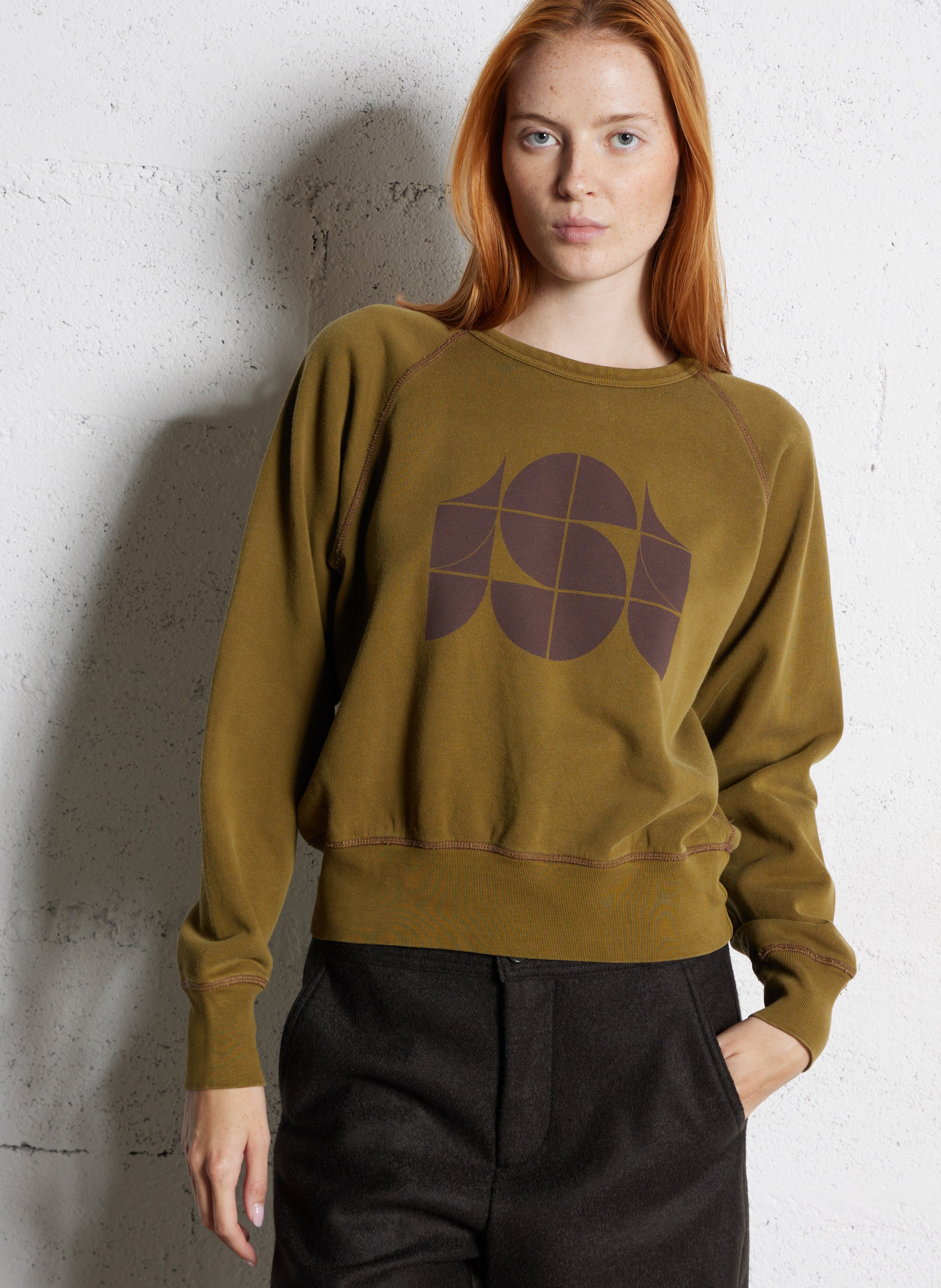 Straight printed cotton sweatshirt SOEUR