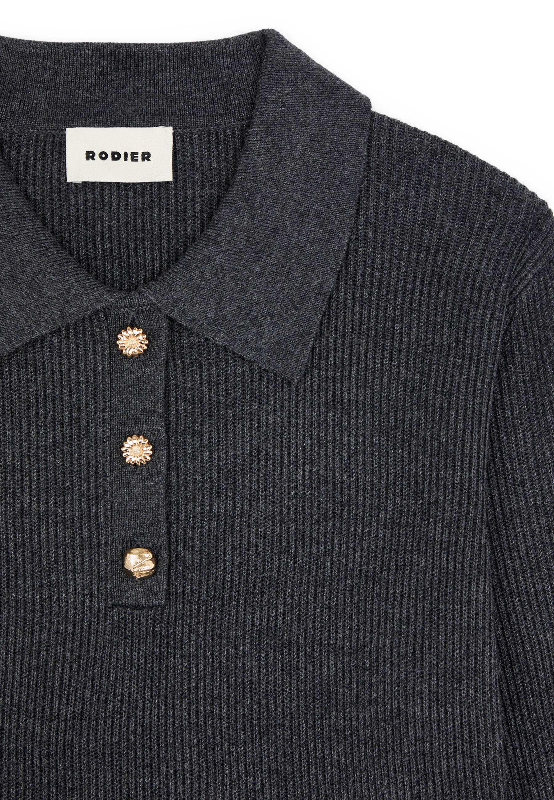 Ribbed polo RODIER Grey