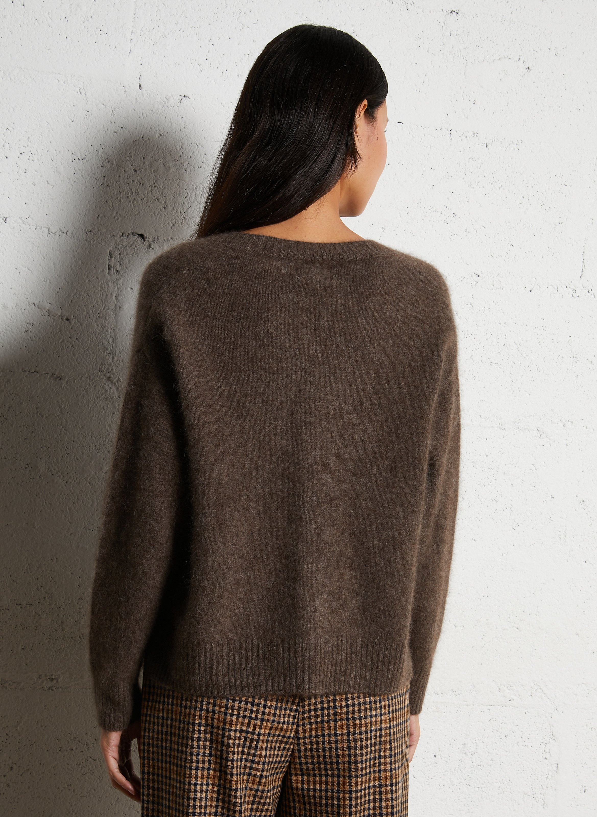 V-neck wool cardigan BELLA JONES Brown