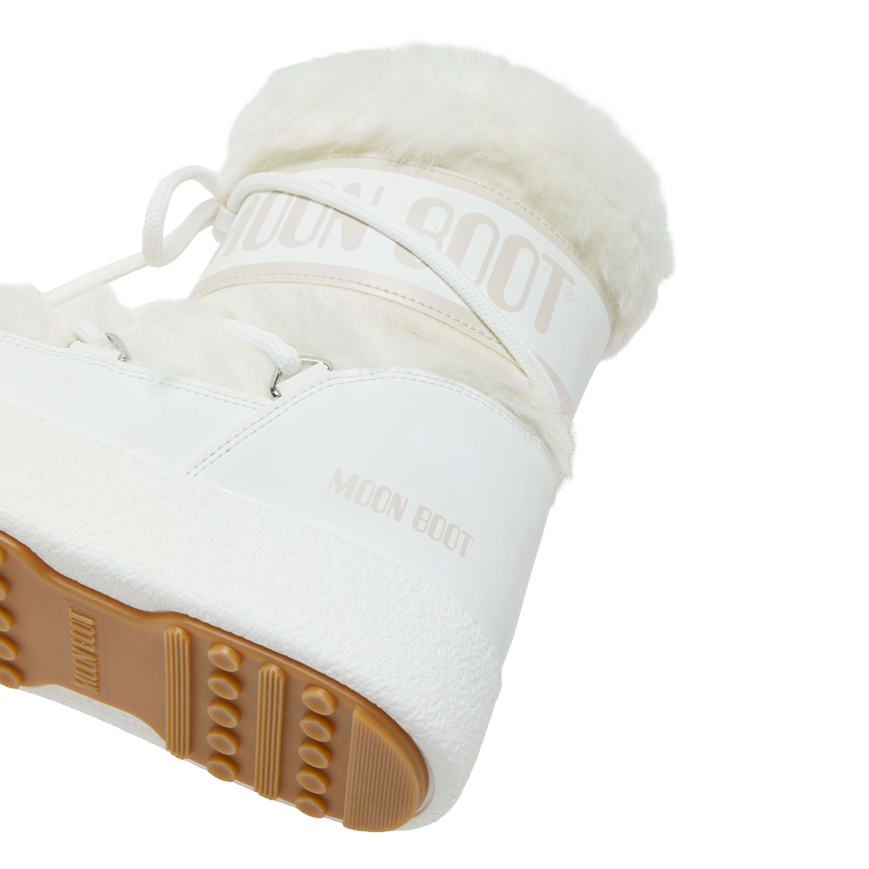 Boots à lacets à détail fourrure MOON BOOT Blanc