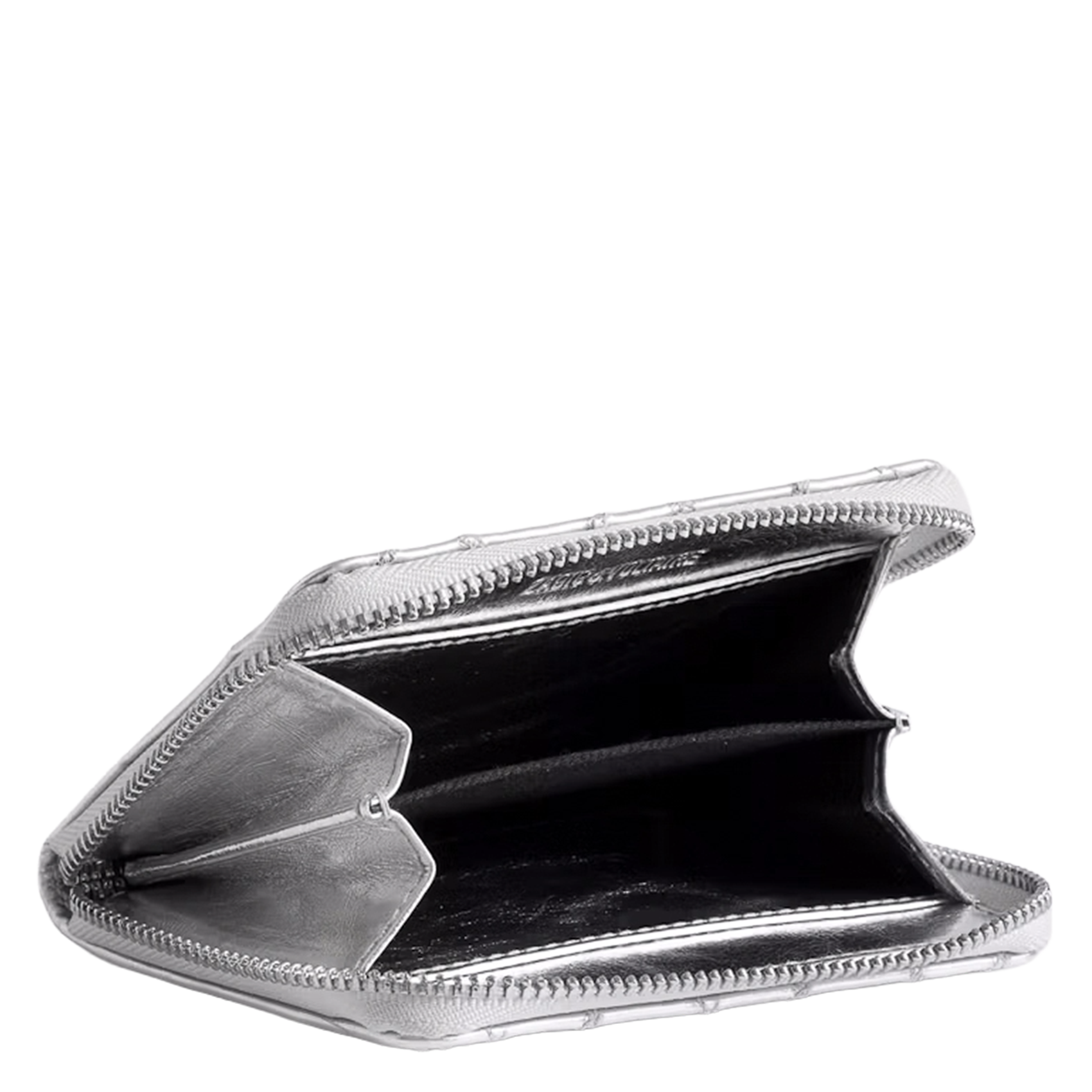 Porte-monnaie en cuir métallisé ZADIG&VOLTAIRE Gris