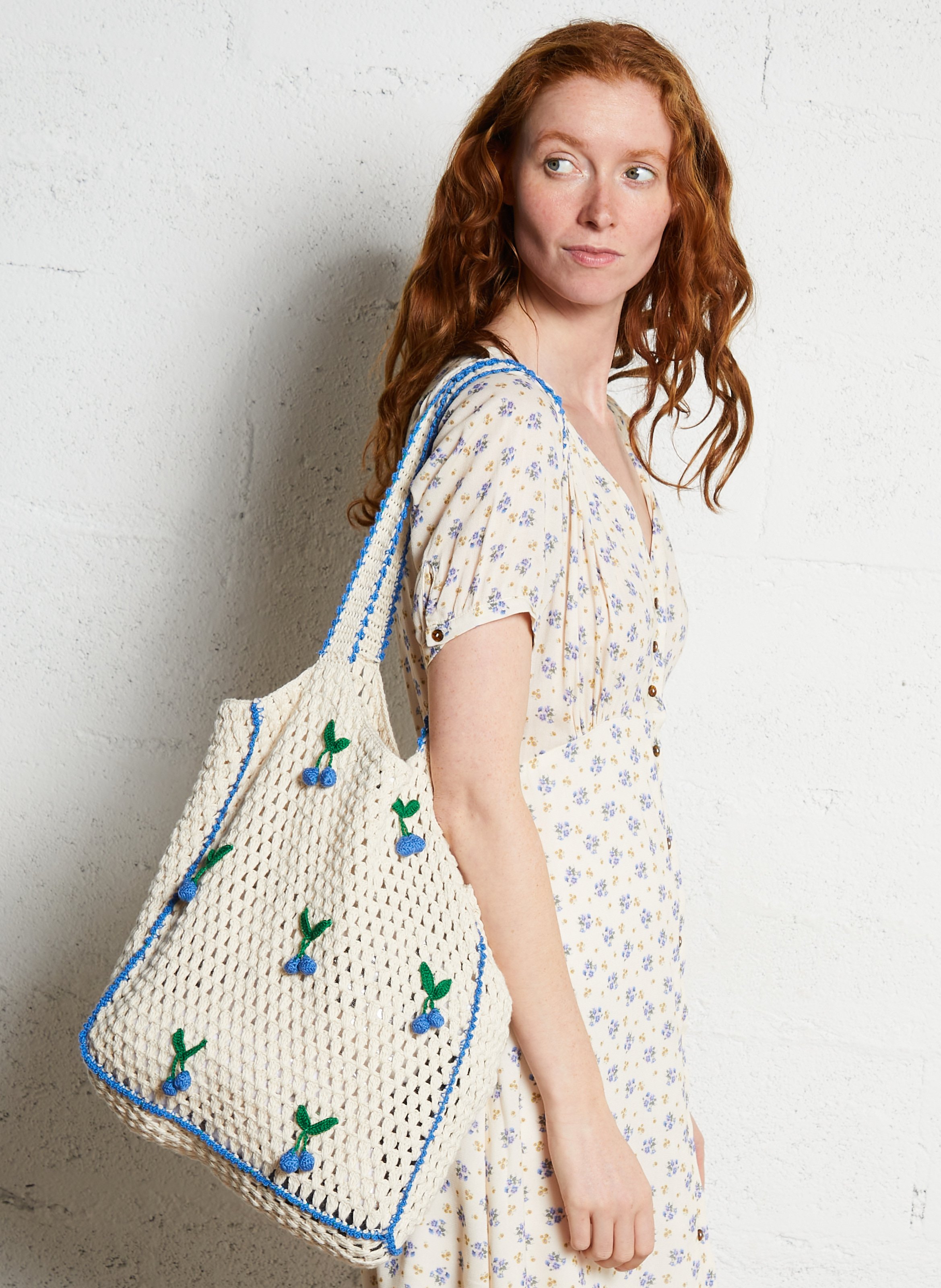 Cotton crochet bag EMILE ET IDA Blue