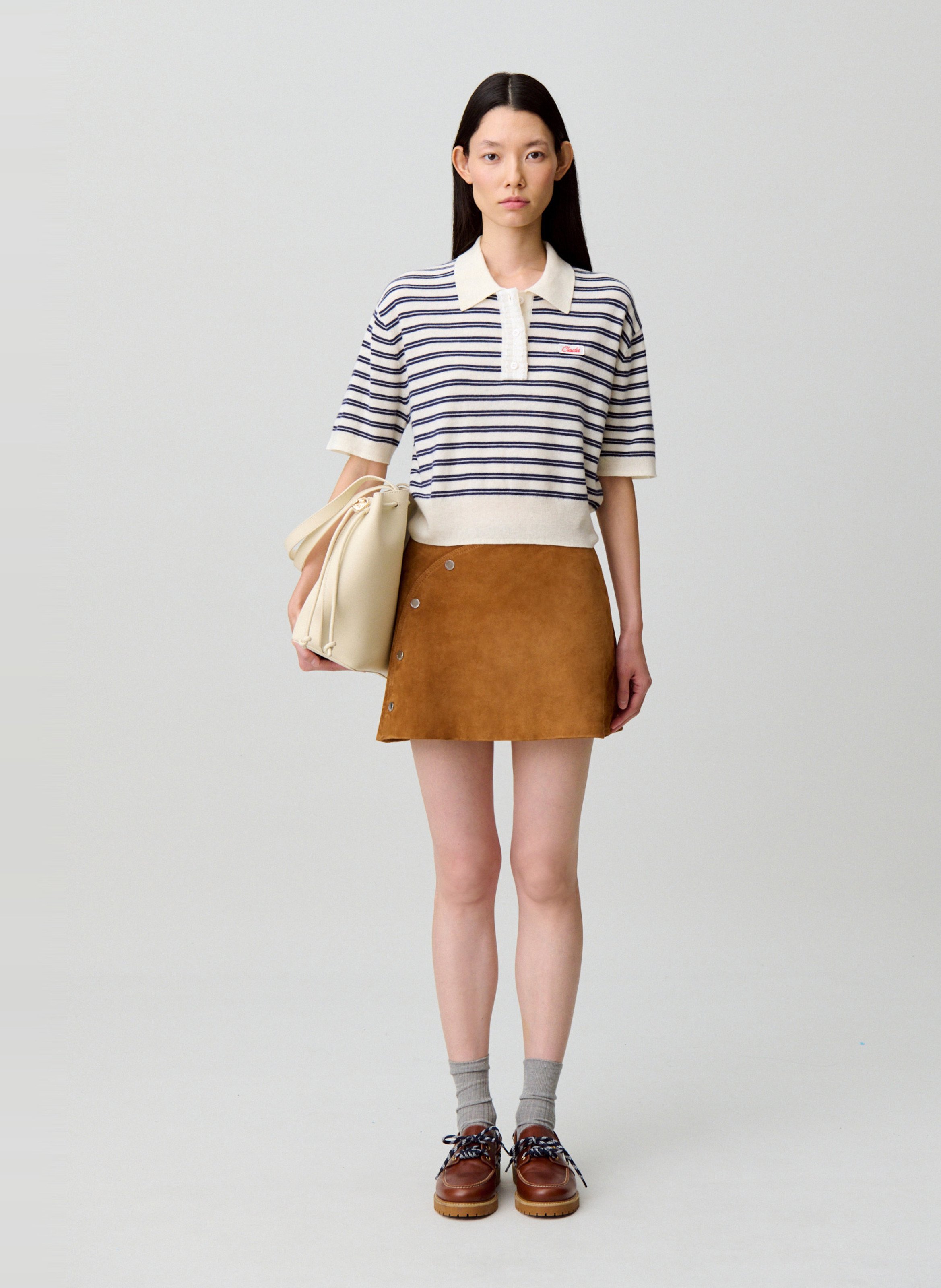 Wool sweater with polo collar CLAUDIE PIERLOT Multicolored