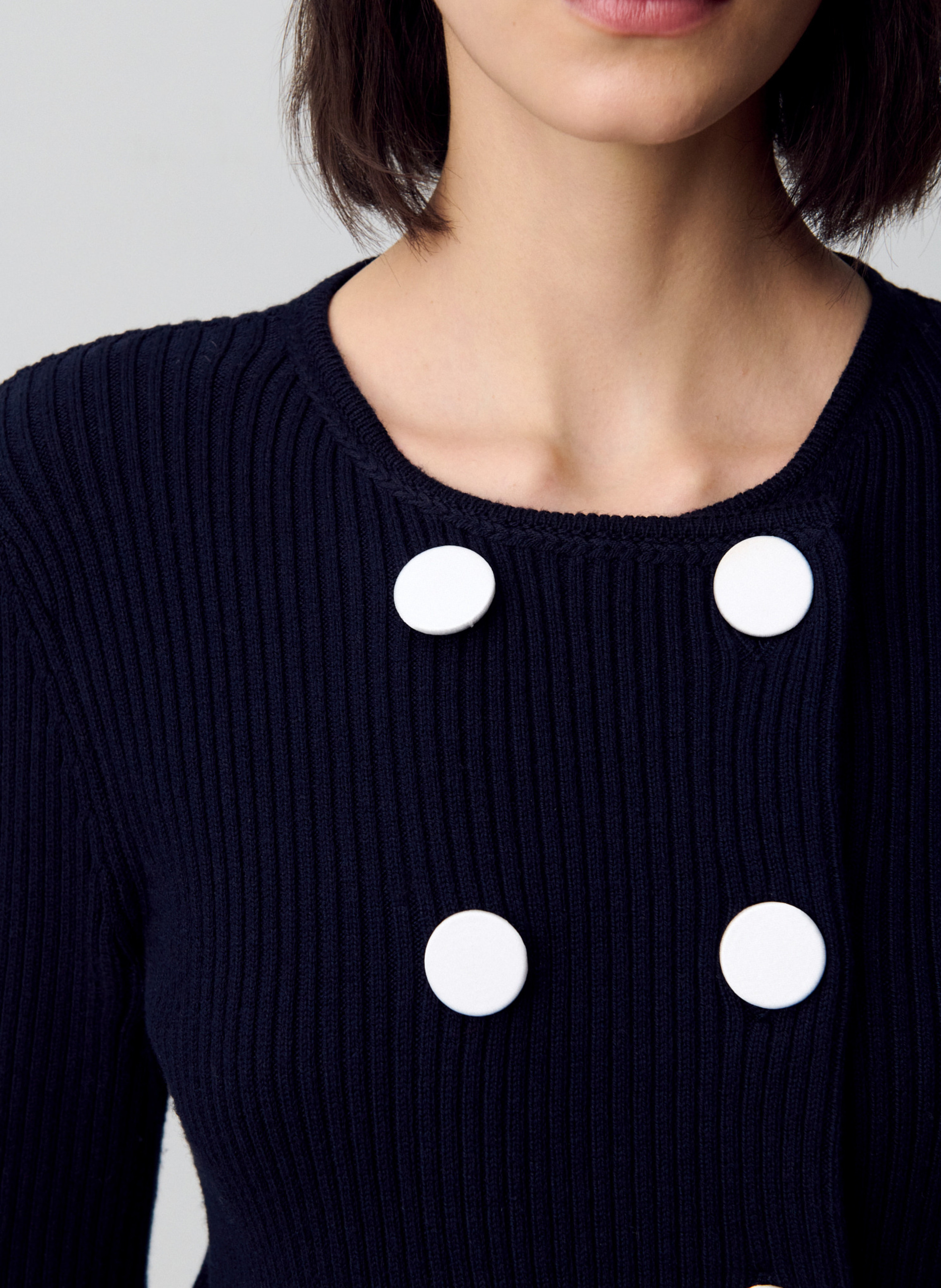 Cardigan droit col rond  CLAUDIE PIERLOT Bleu