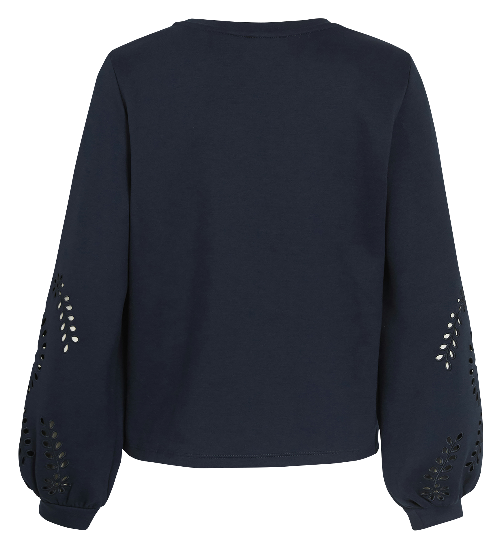 Sweat droit col rond brodé VILA Bleu