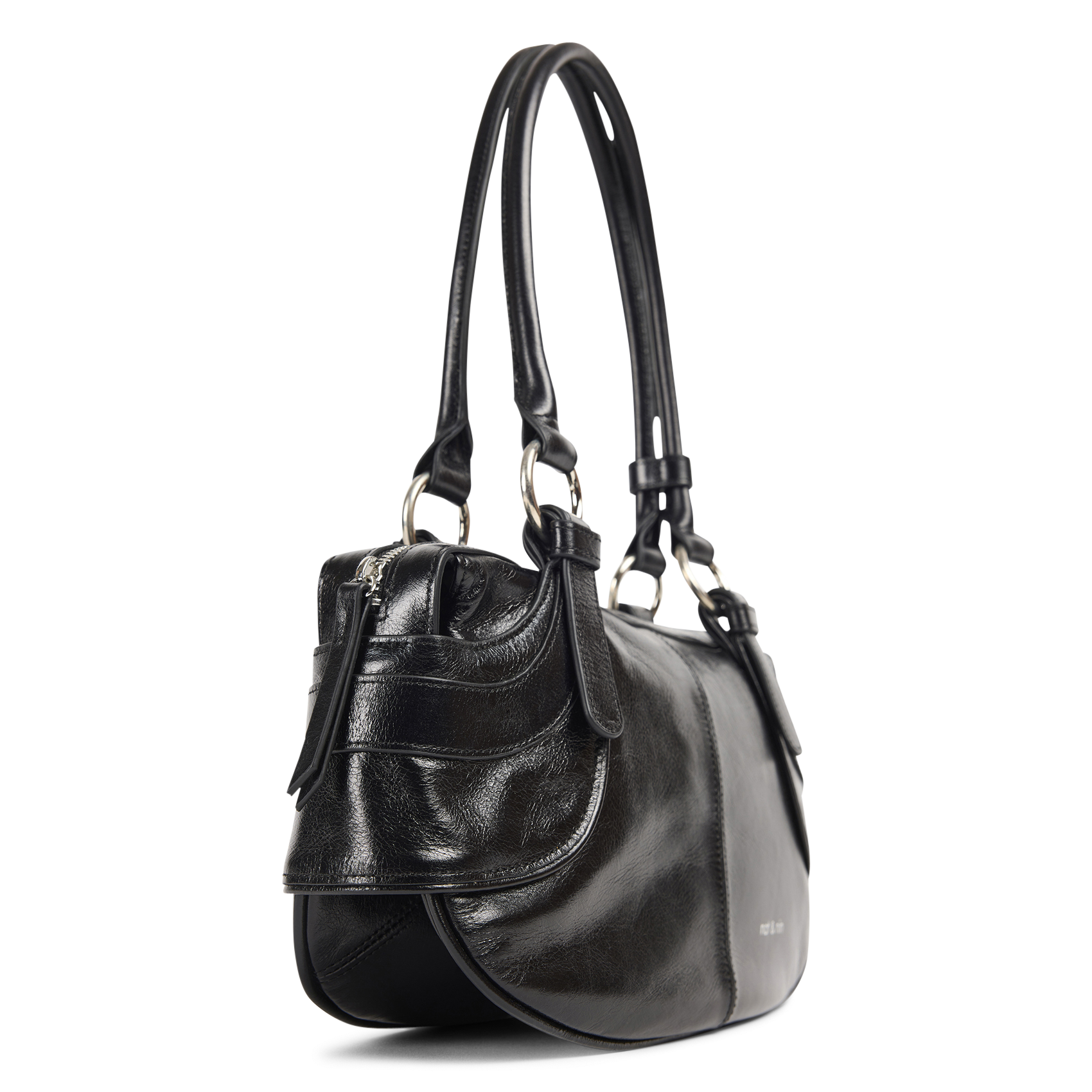 Sac porté épaule en cuir NAT & NIN Noir