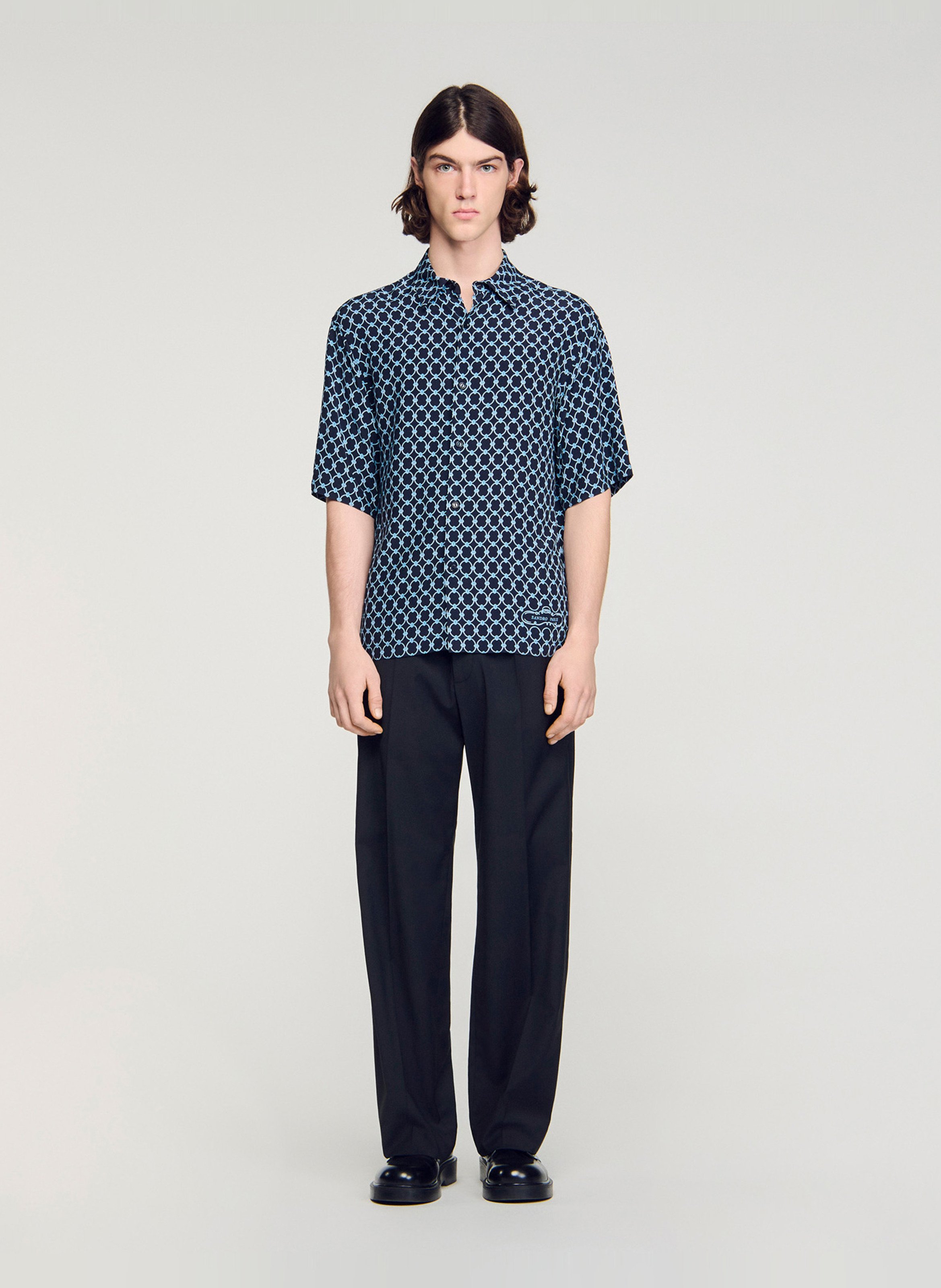 Chemise imprimée col classique SANDRO Bleu