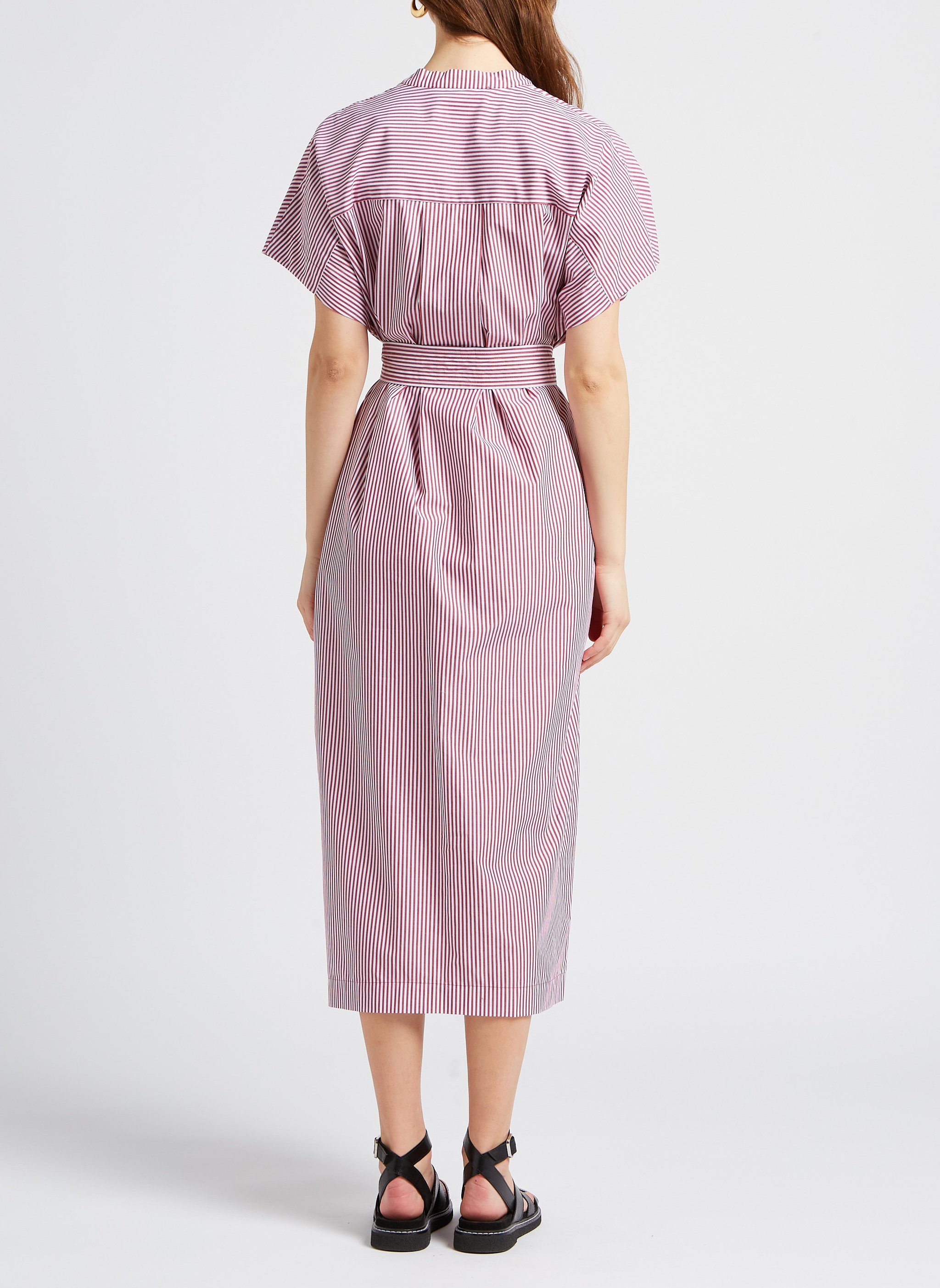 Robe longue à rayures col rond en coton COLLECTORS CLUB Rayé