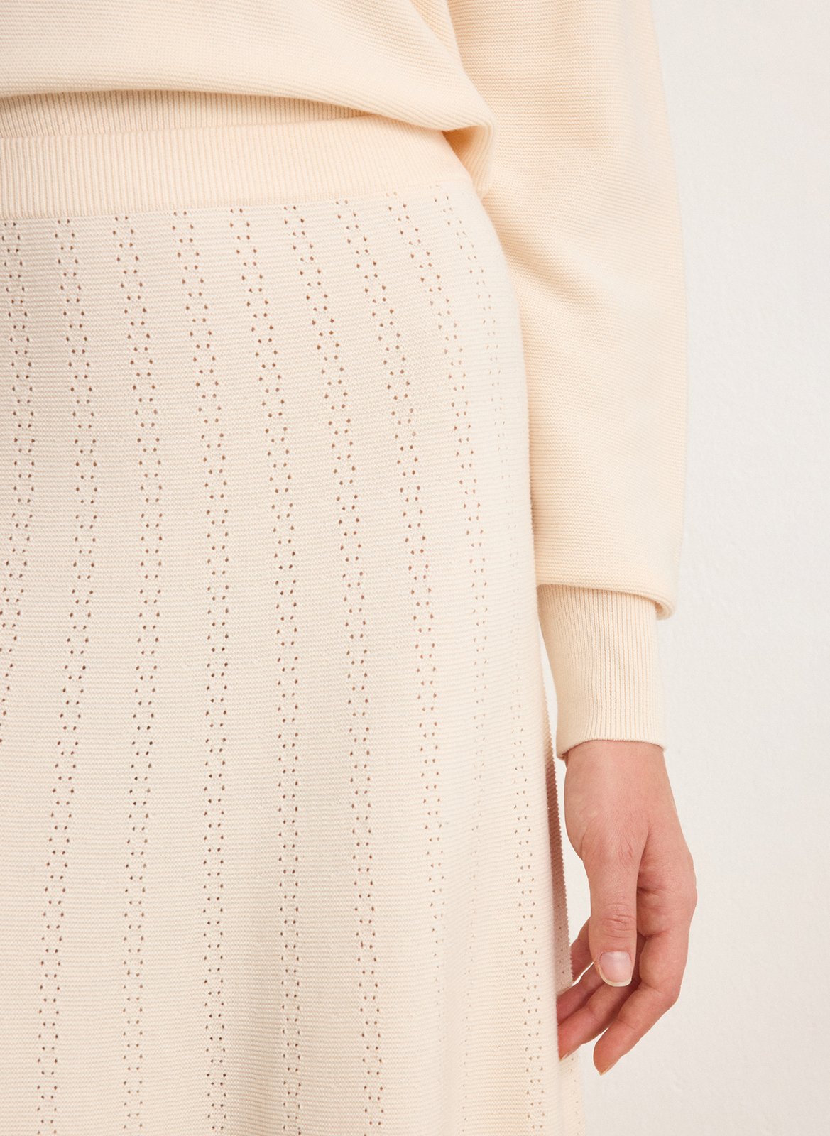 Ausgestellter Midirock aus Baumwoll-Mix PABLO Beige