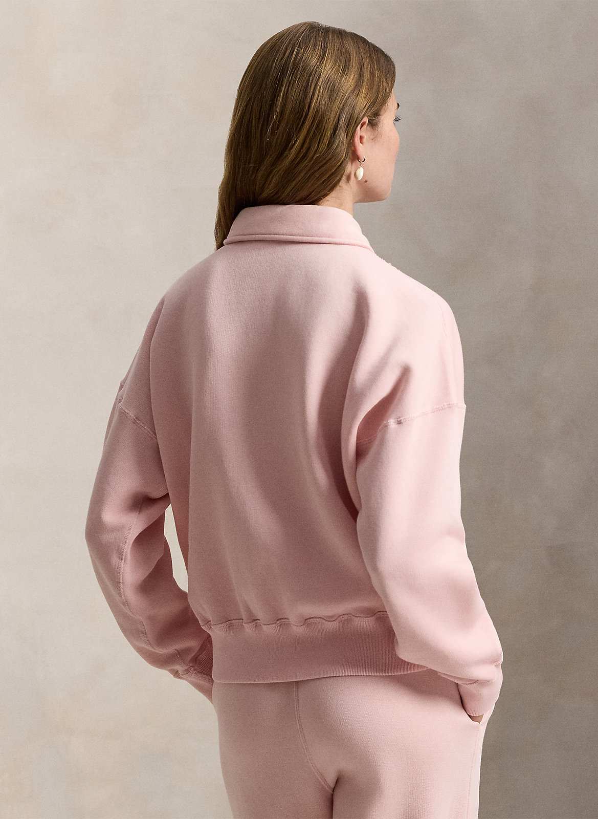 Oversized sweater met opstaande kraag van gemengd katoen POLO RALPH LAUREN Roze