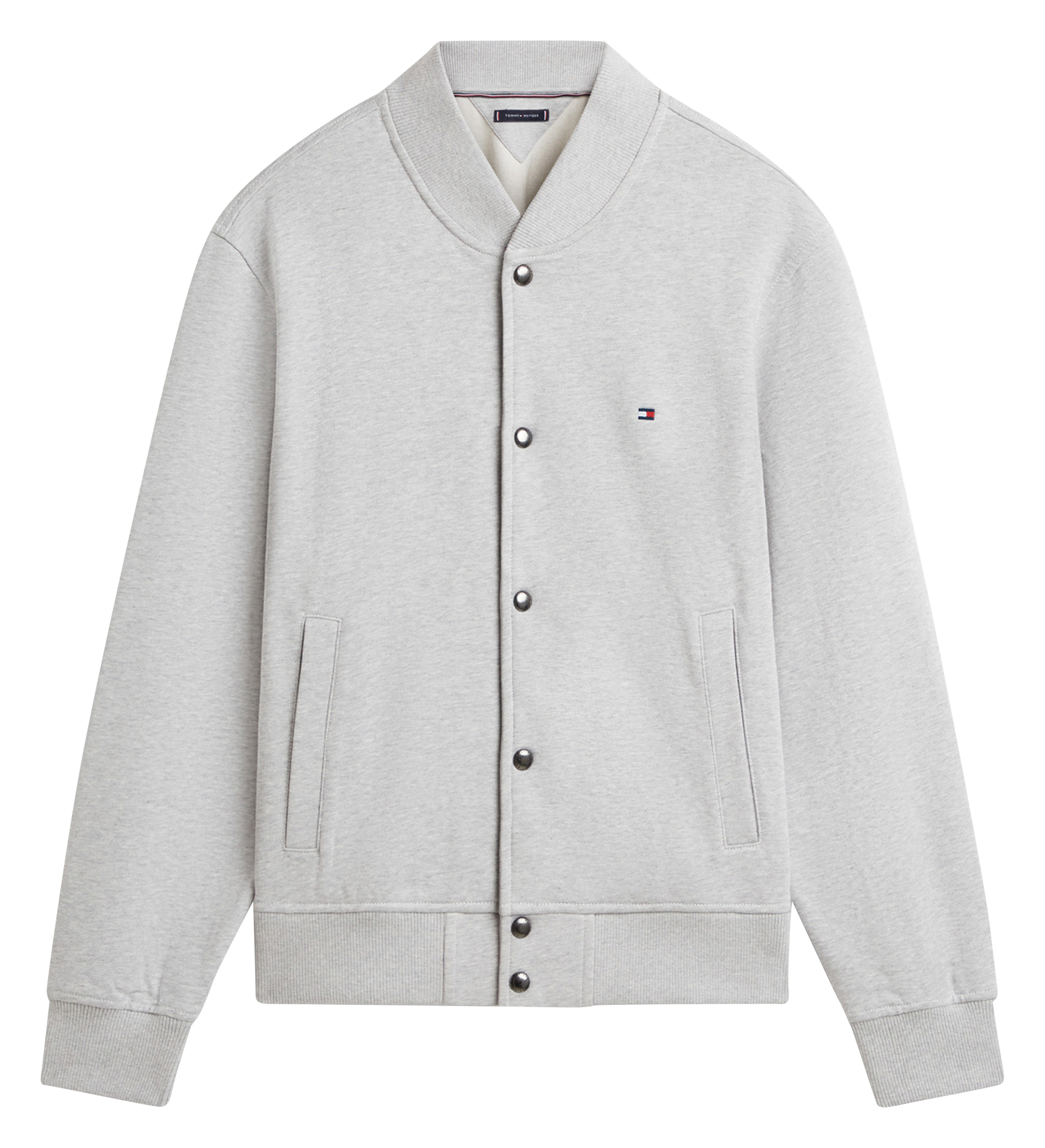 Blouson droit col teddy en coton TOMMY HILFIGER Grey