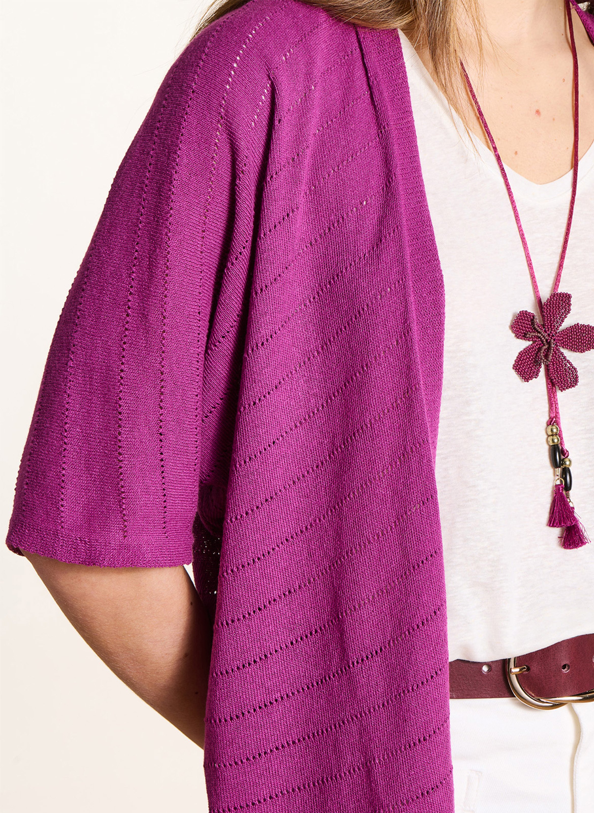 Strickjacke aus Baumwoll-Mix LA FEE MARABOUTEE Violett