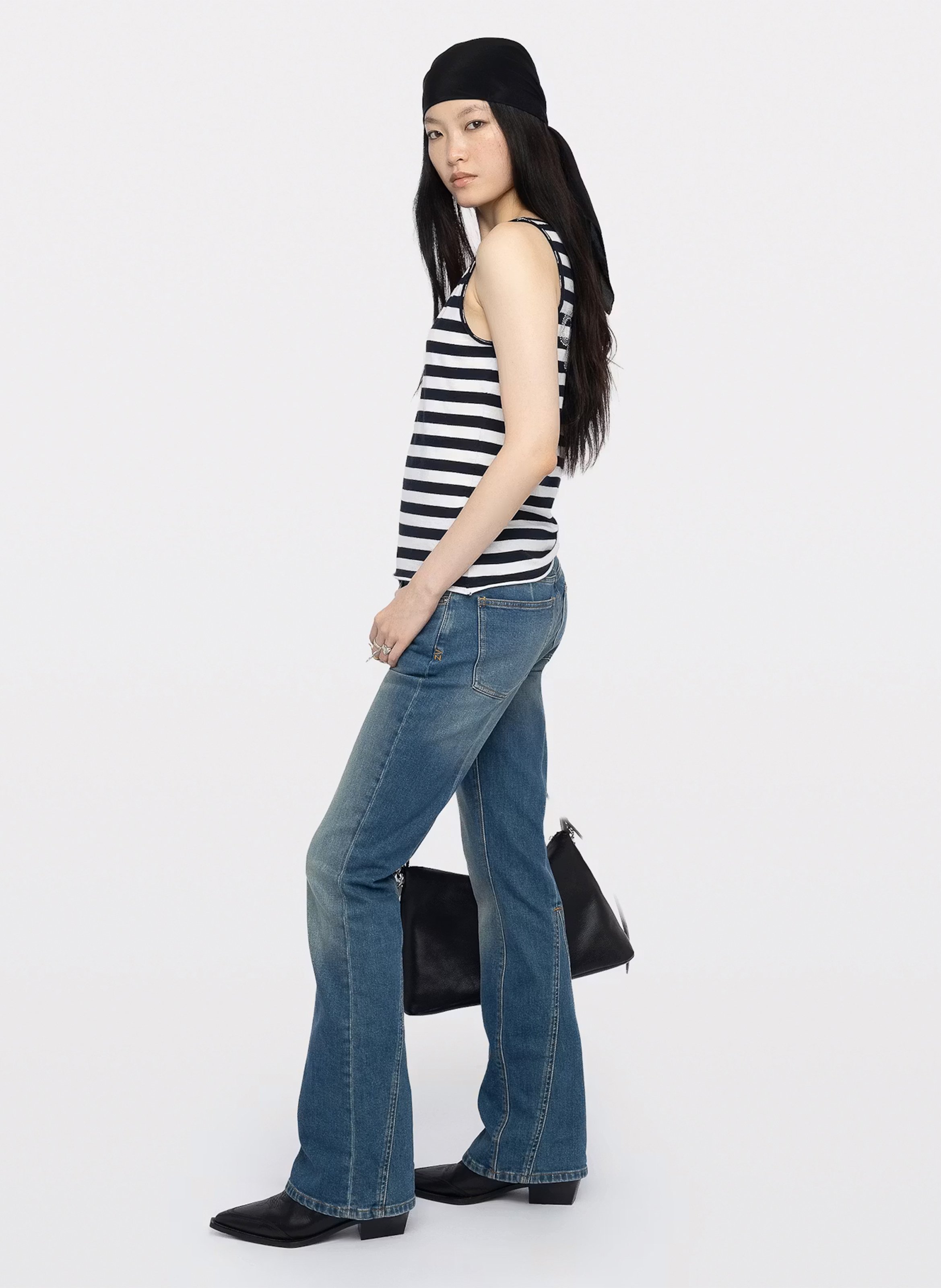 Débardeur rayé à dos strassé ZADIG&VOLTAIRE Blanc