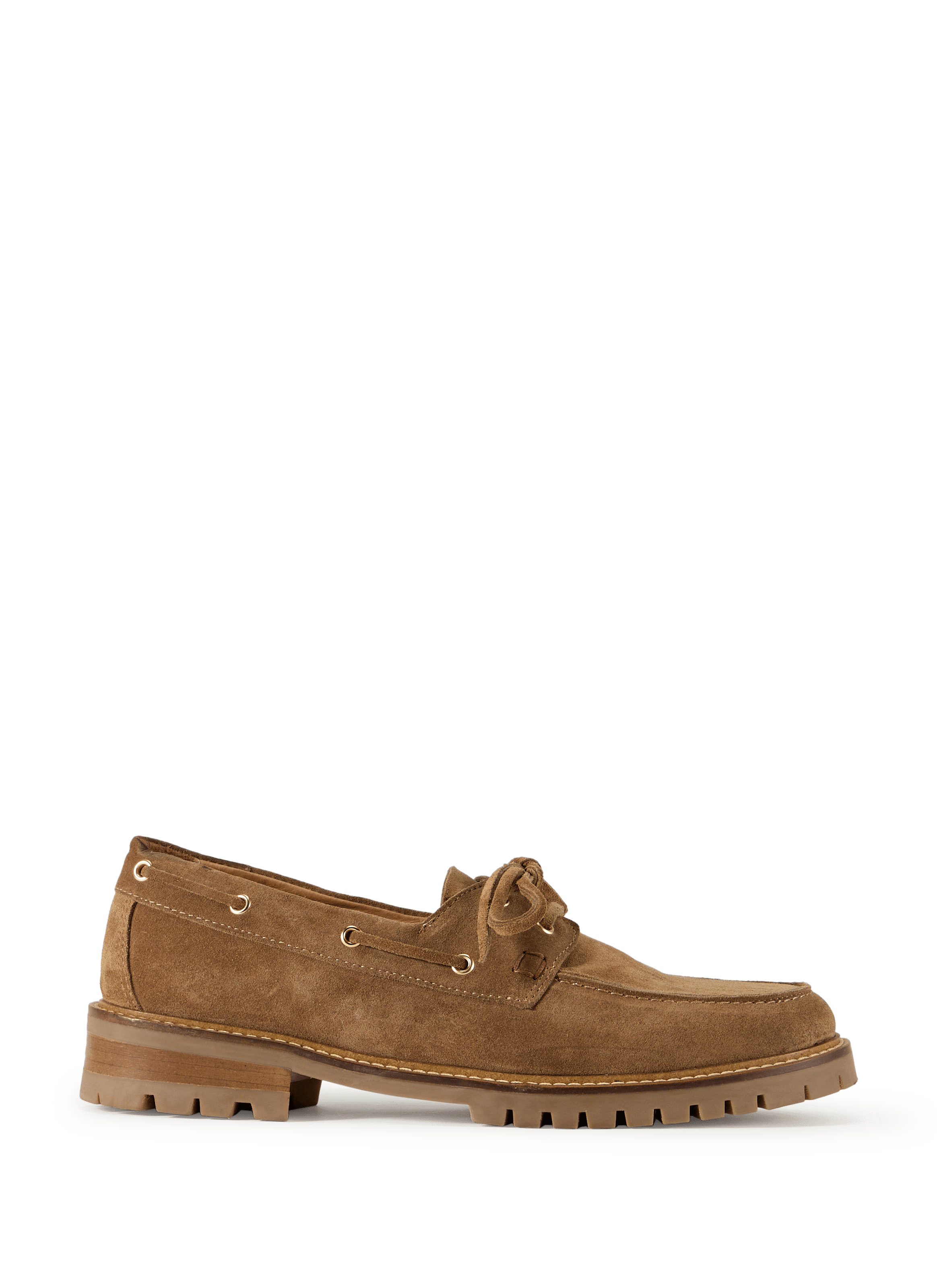 Chaussures bateau en cuir velours SAISON 1865 Beige