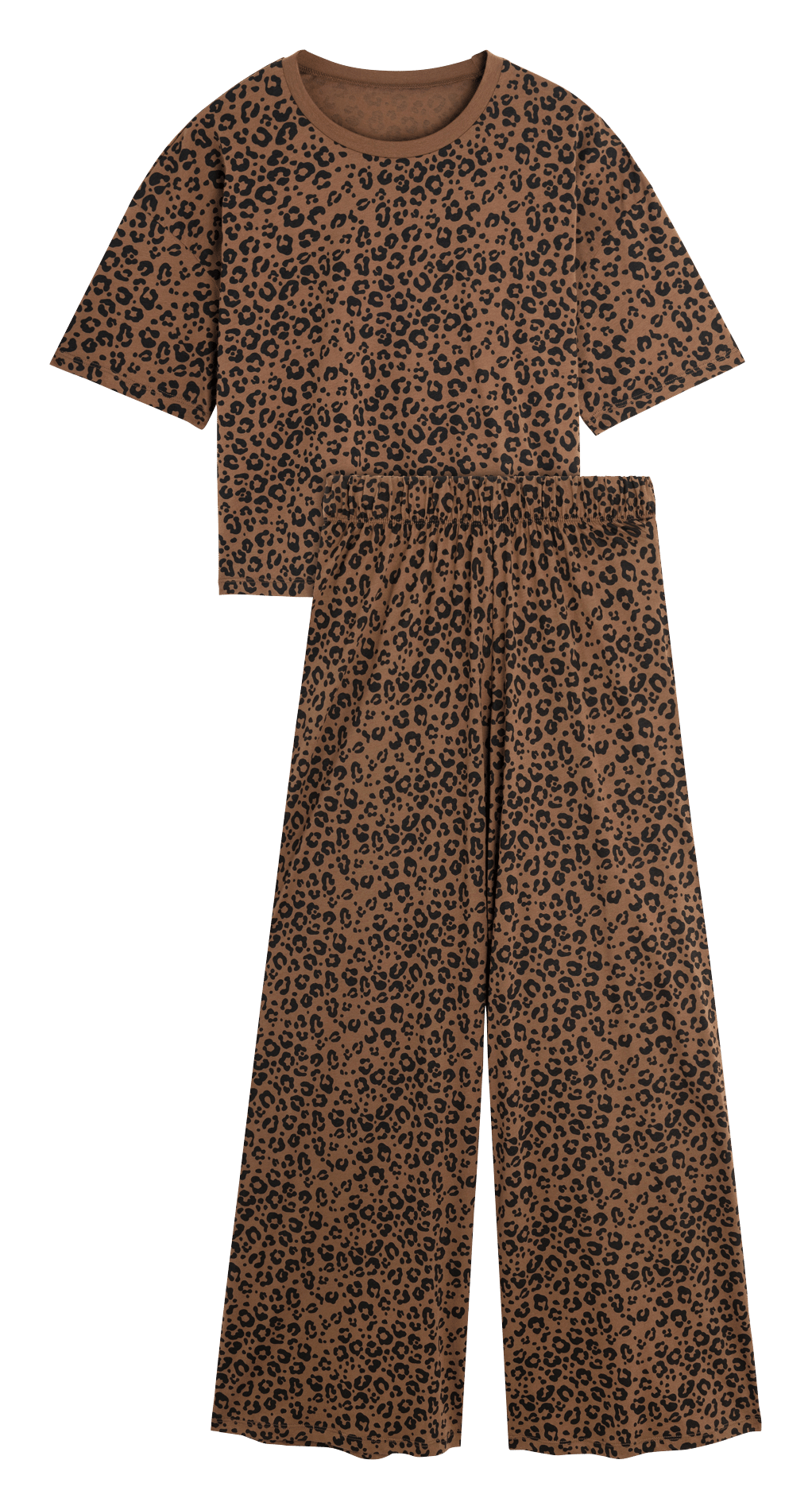 Pyjama long imprimé en coton bio WE ARE JOLIES Marron