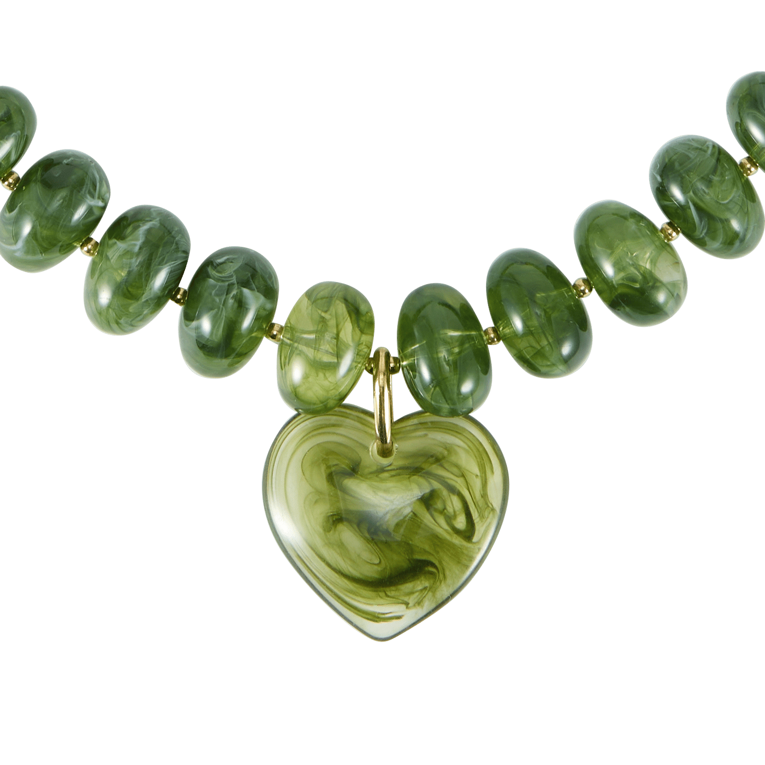 Collier pendentif coeur AU PRINTEMPS PARIS Vert