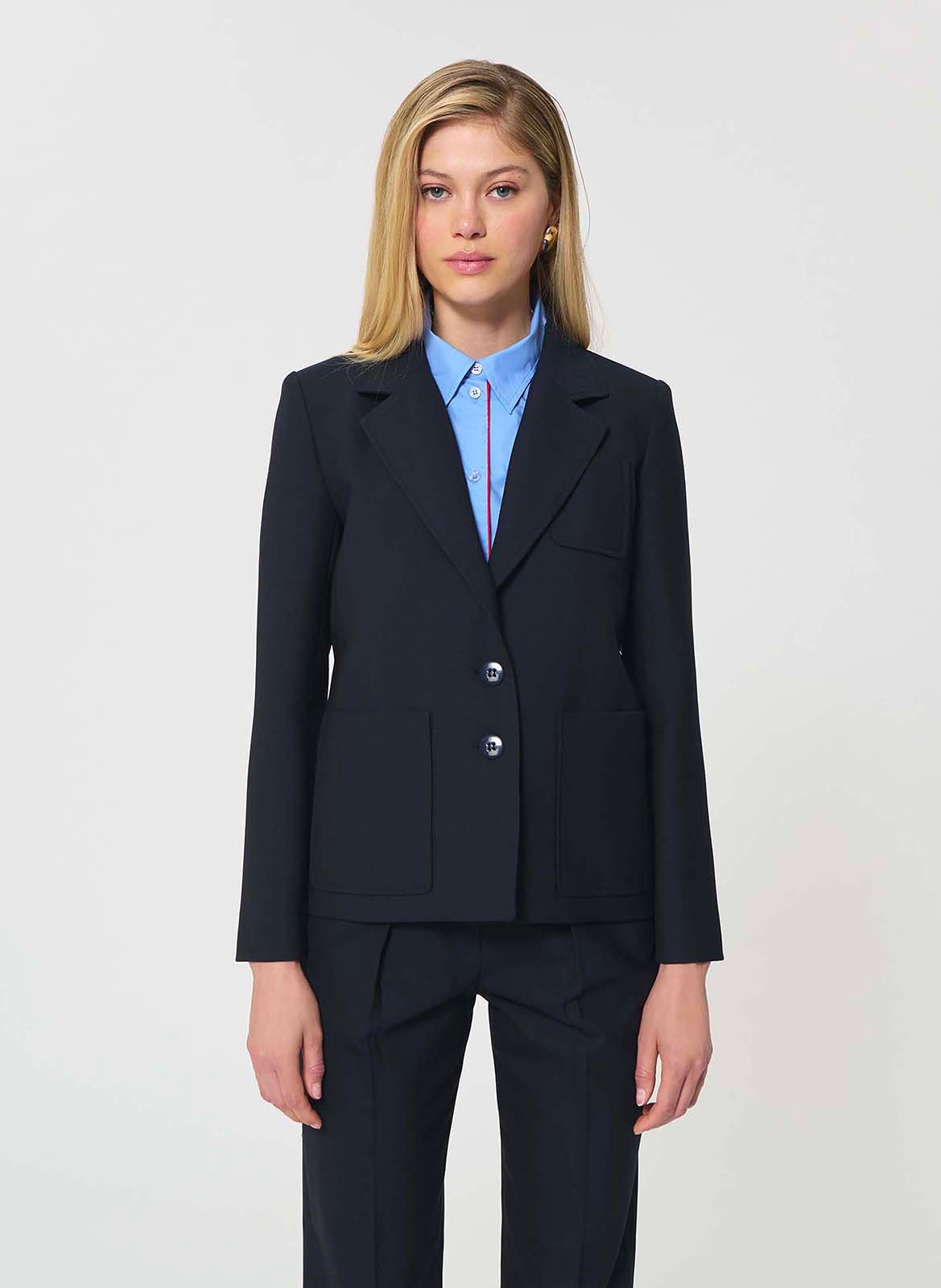 Veste tailleur droite à poches unie TARA JARMON
