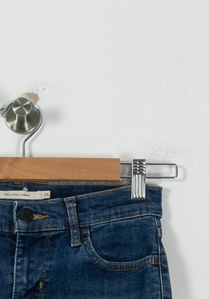 Cropped slim jeans with studs LEVI'S - Seconde main Blue