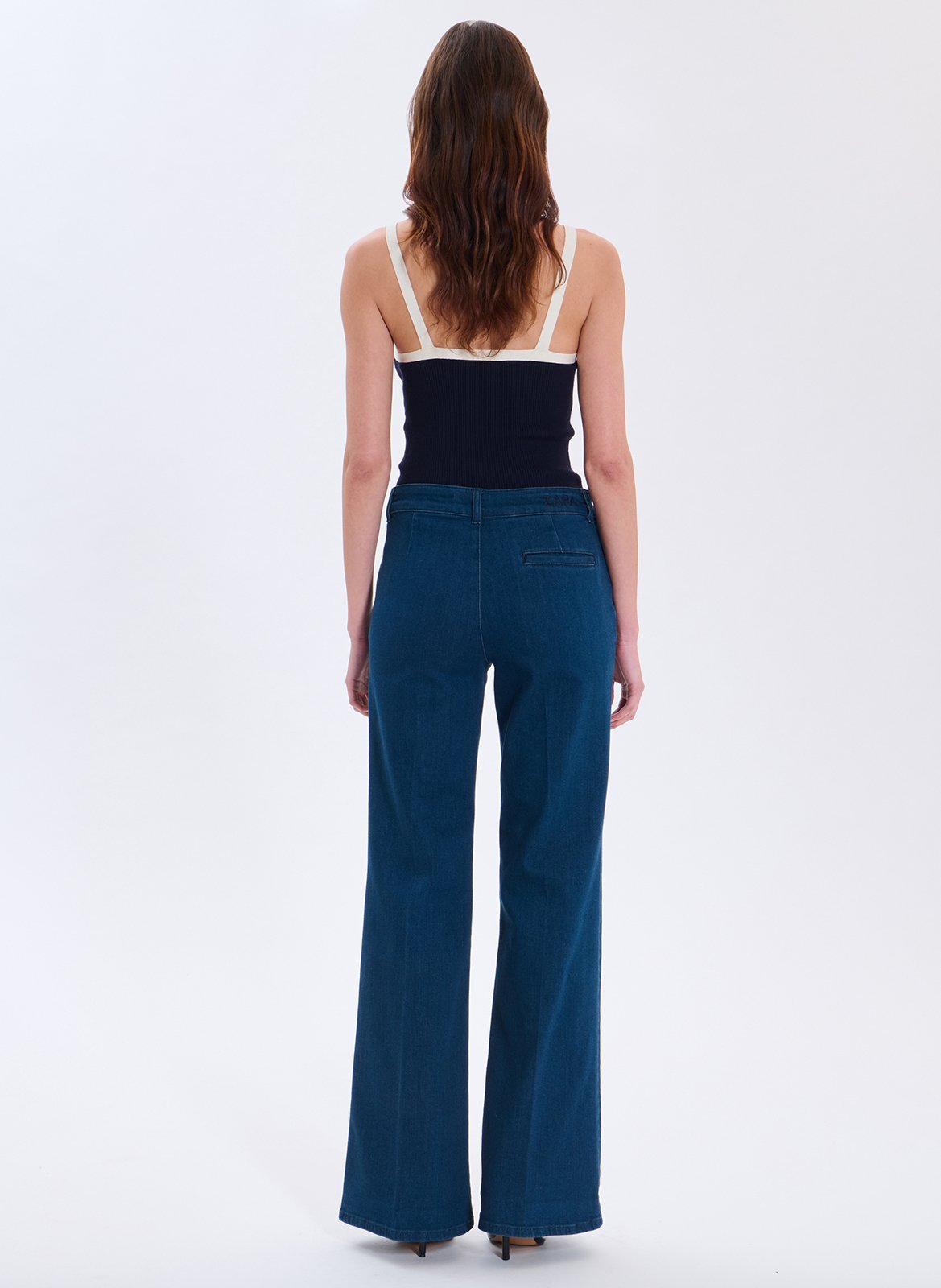 Jean flare en coton mélangé ZAPA Violet