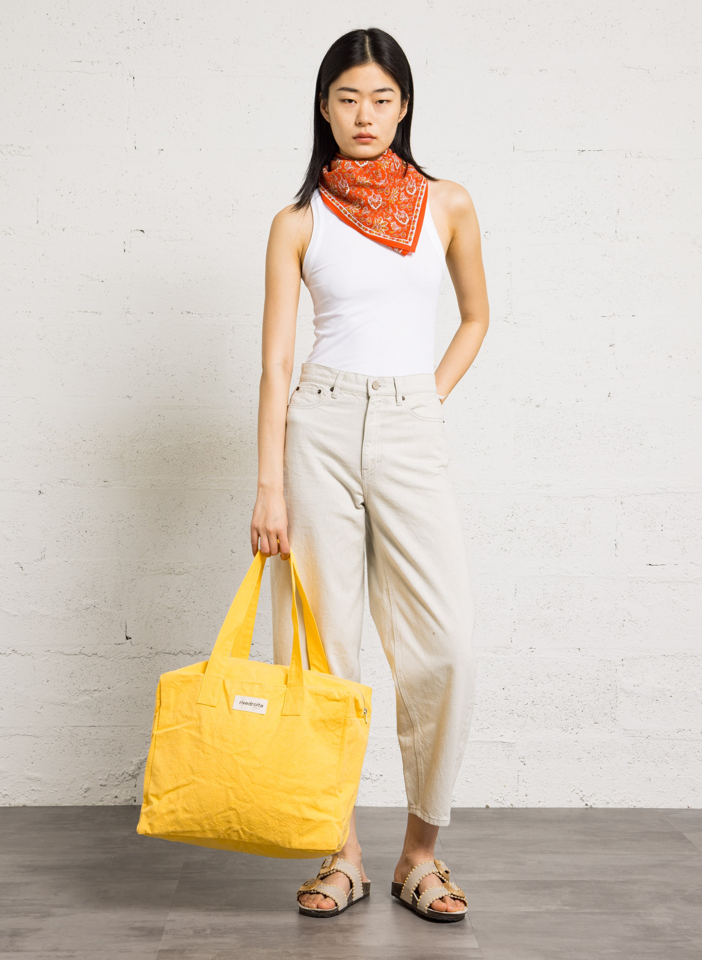 Recycled cotton weekend bag RIVEDROITE PARIS Yellow