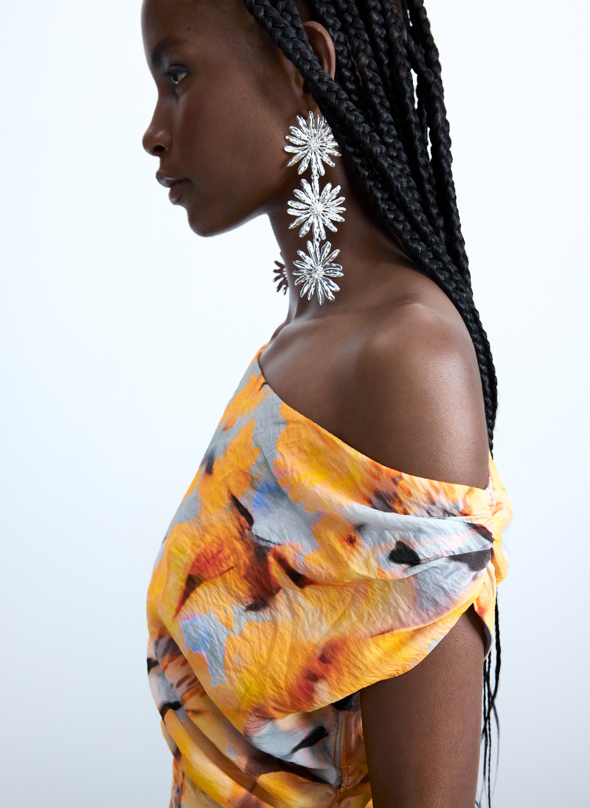 Floral print top DESIGUAL Orange