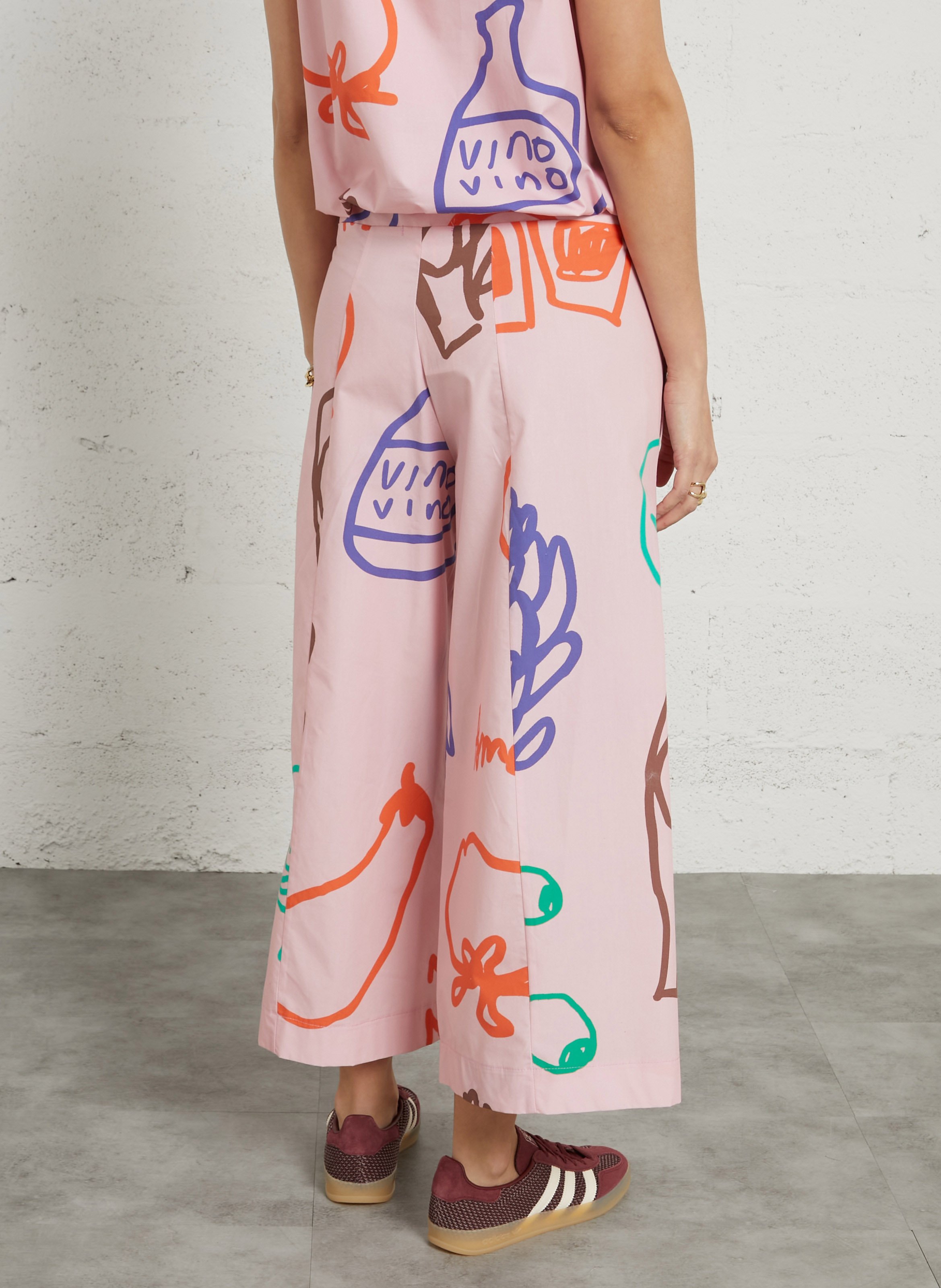 Checked straight-leg pants DR BLOOM Pink