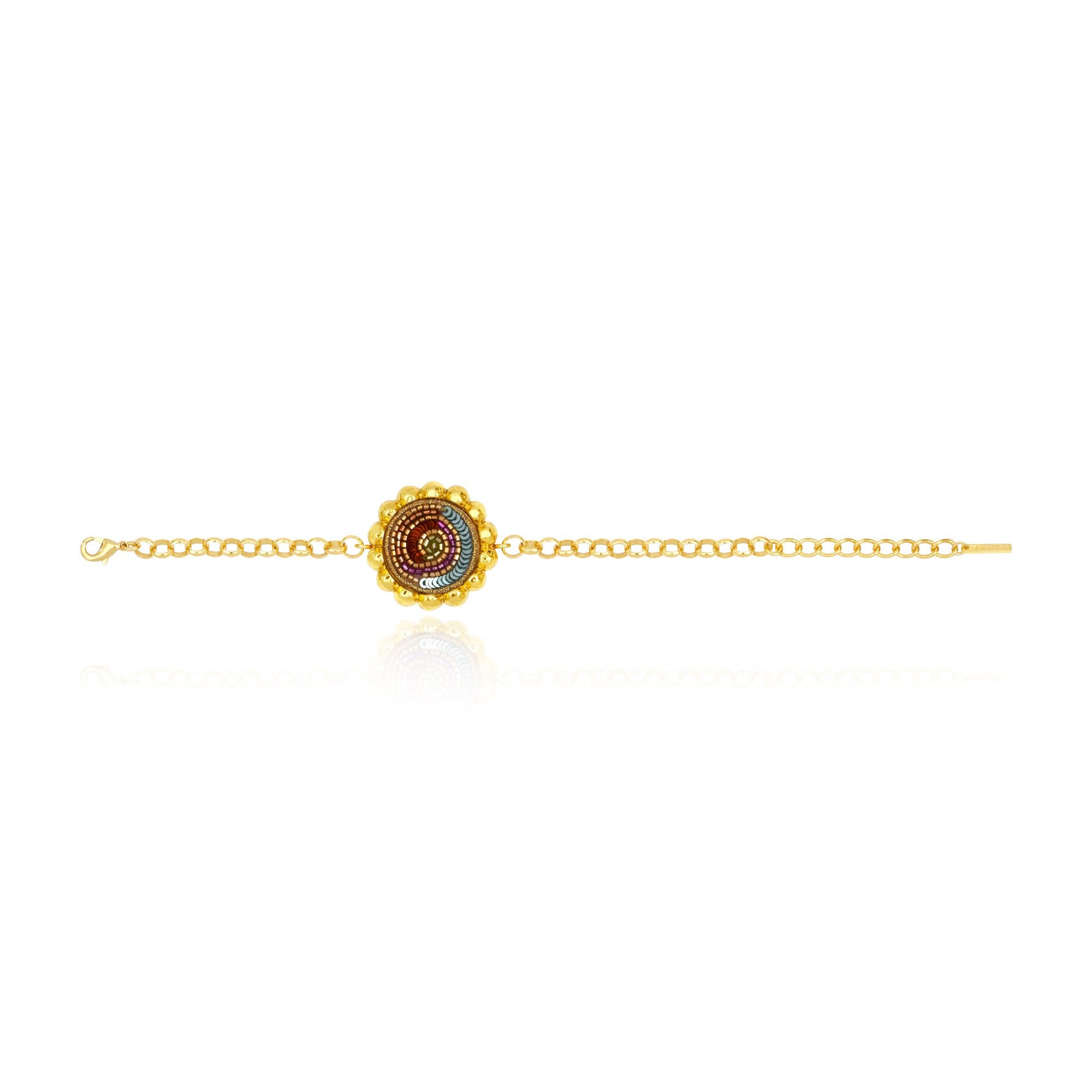 Bracelet chaîne angèle rond brodé SATELLITE PARIS Multicolore