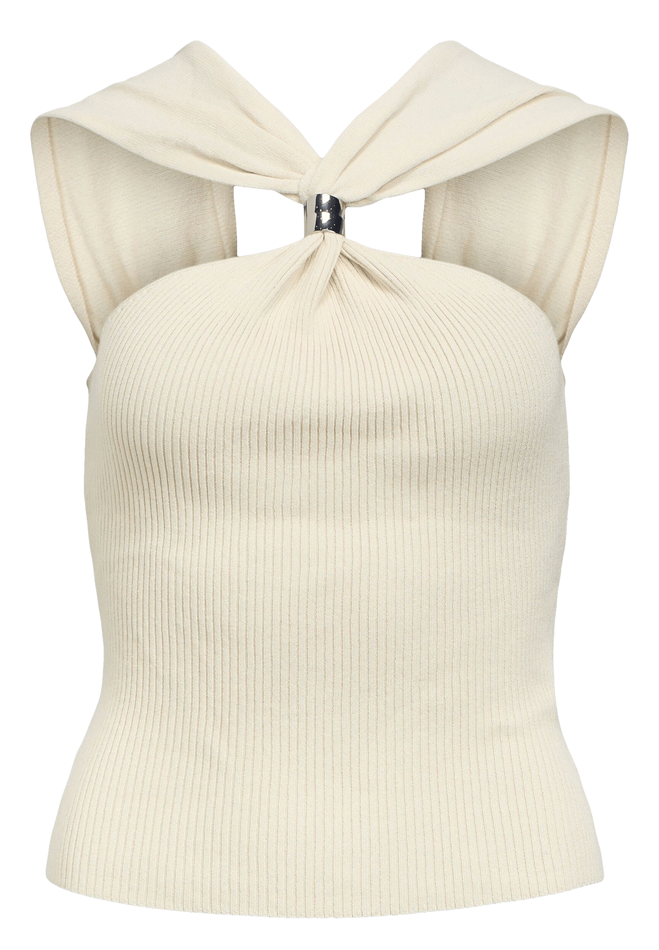 Top droit en maille OBJECT Beige