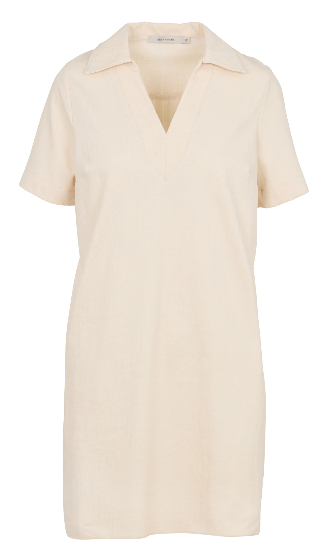 Kurzes Jeans-Trapezkleid LA FEE MARABOUTEE Weiss