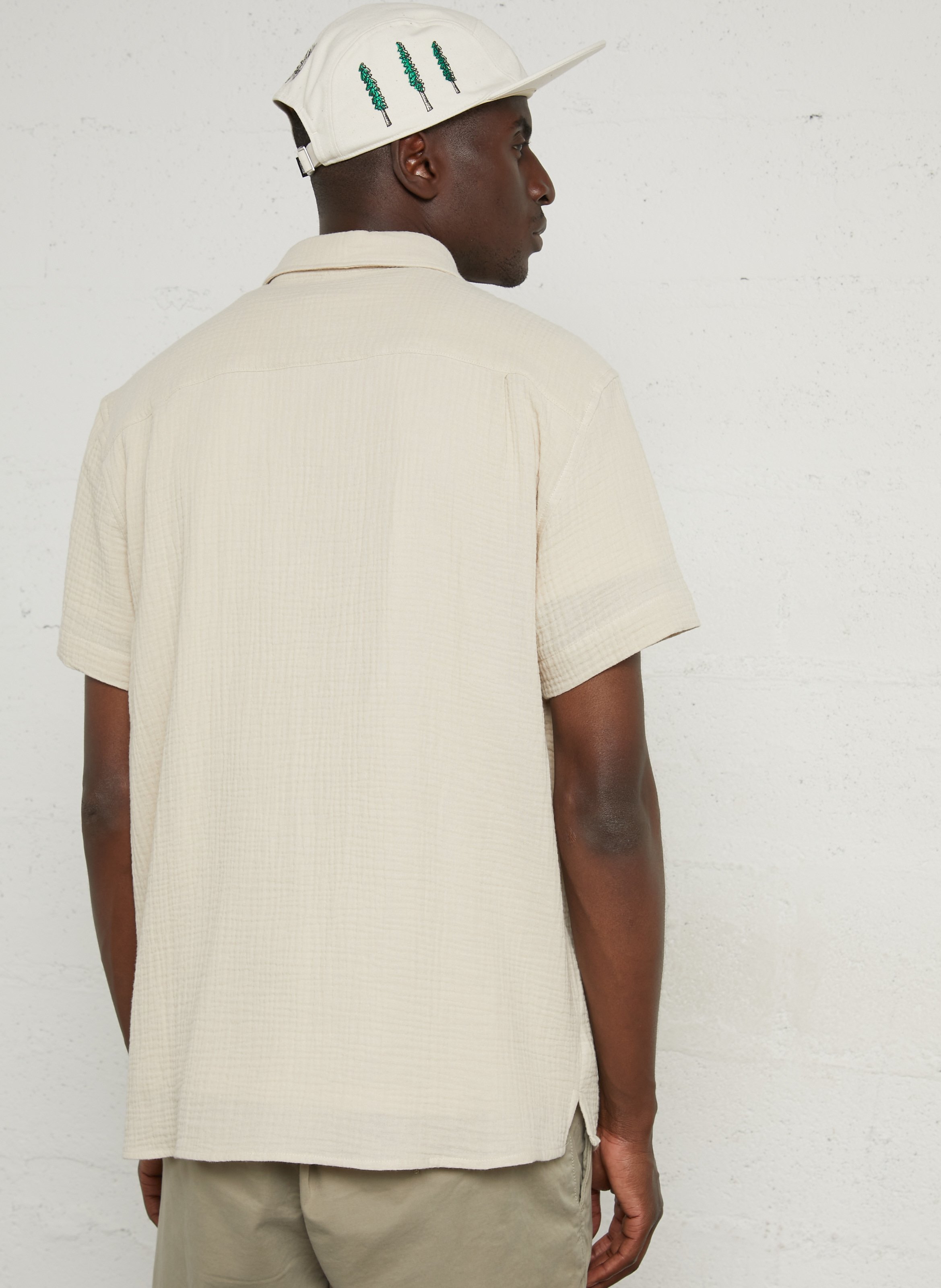 Chemise col classique en coton SOLID Beige