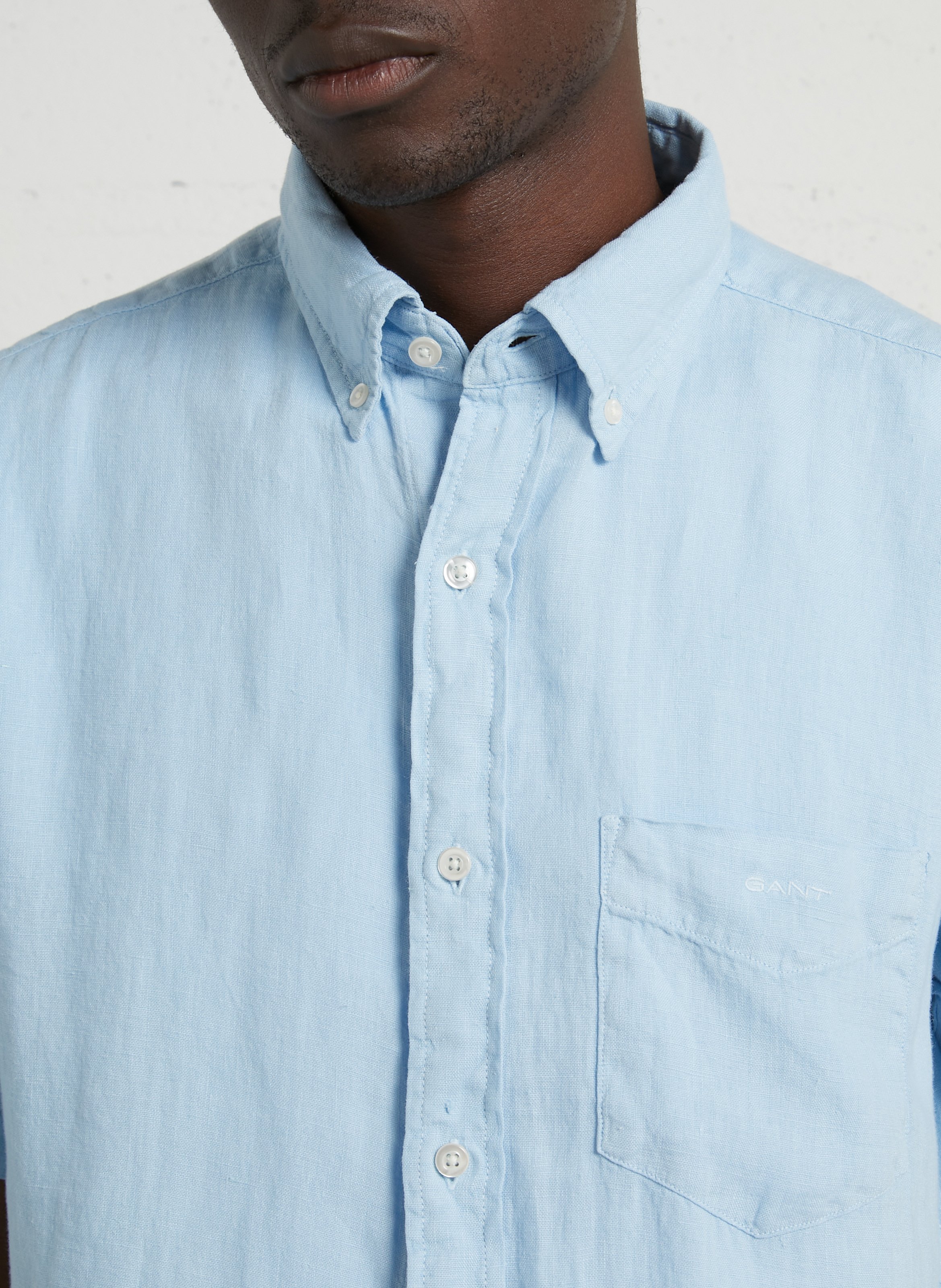 Chemise col classique en lin GANT Bleu