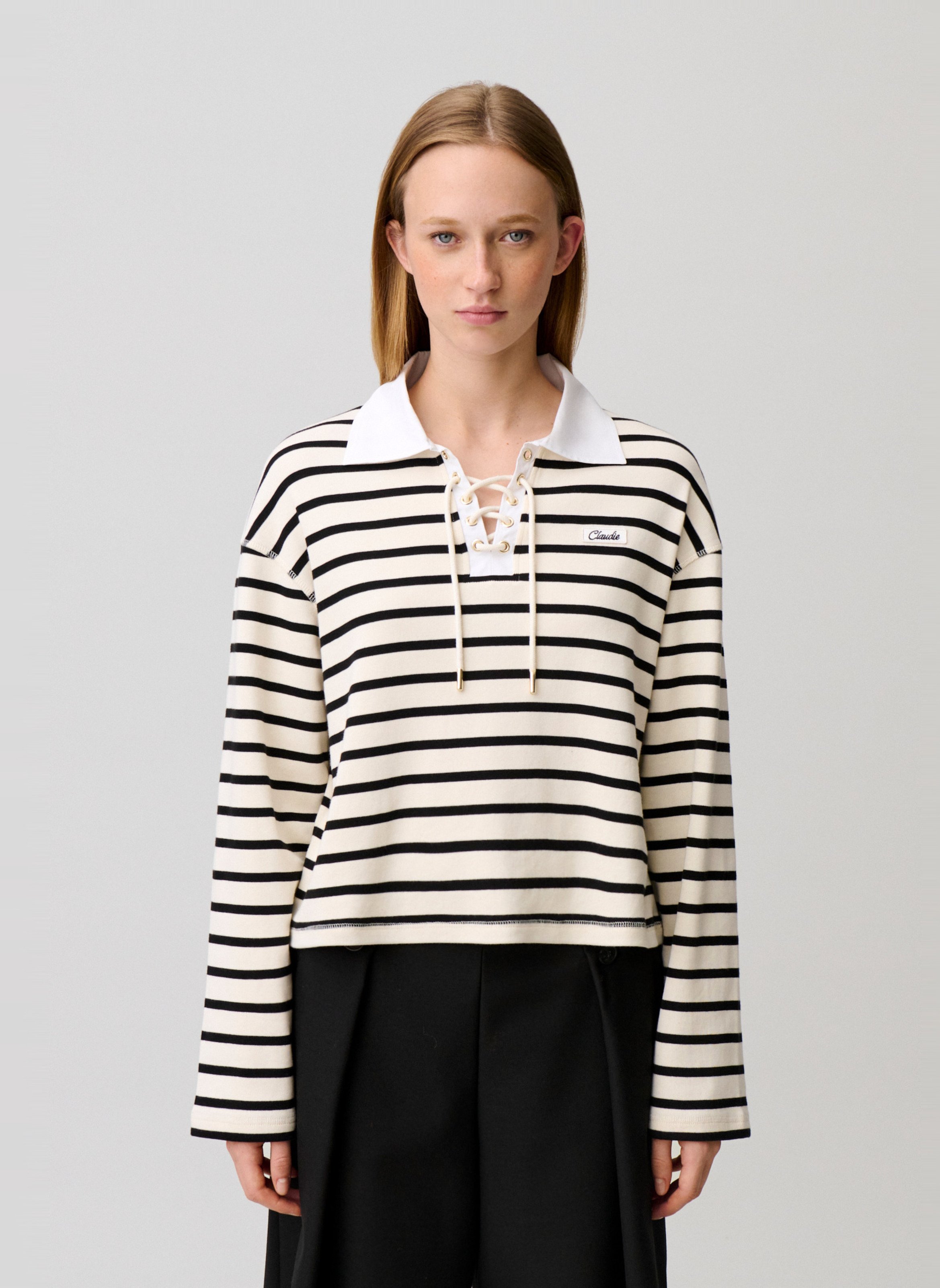 Tee-shirt droit en coton rayé CLAUDIE PIERLOT Multicolore