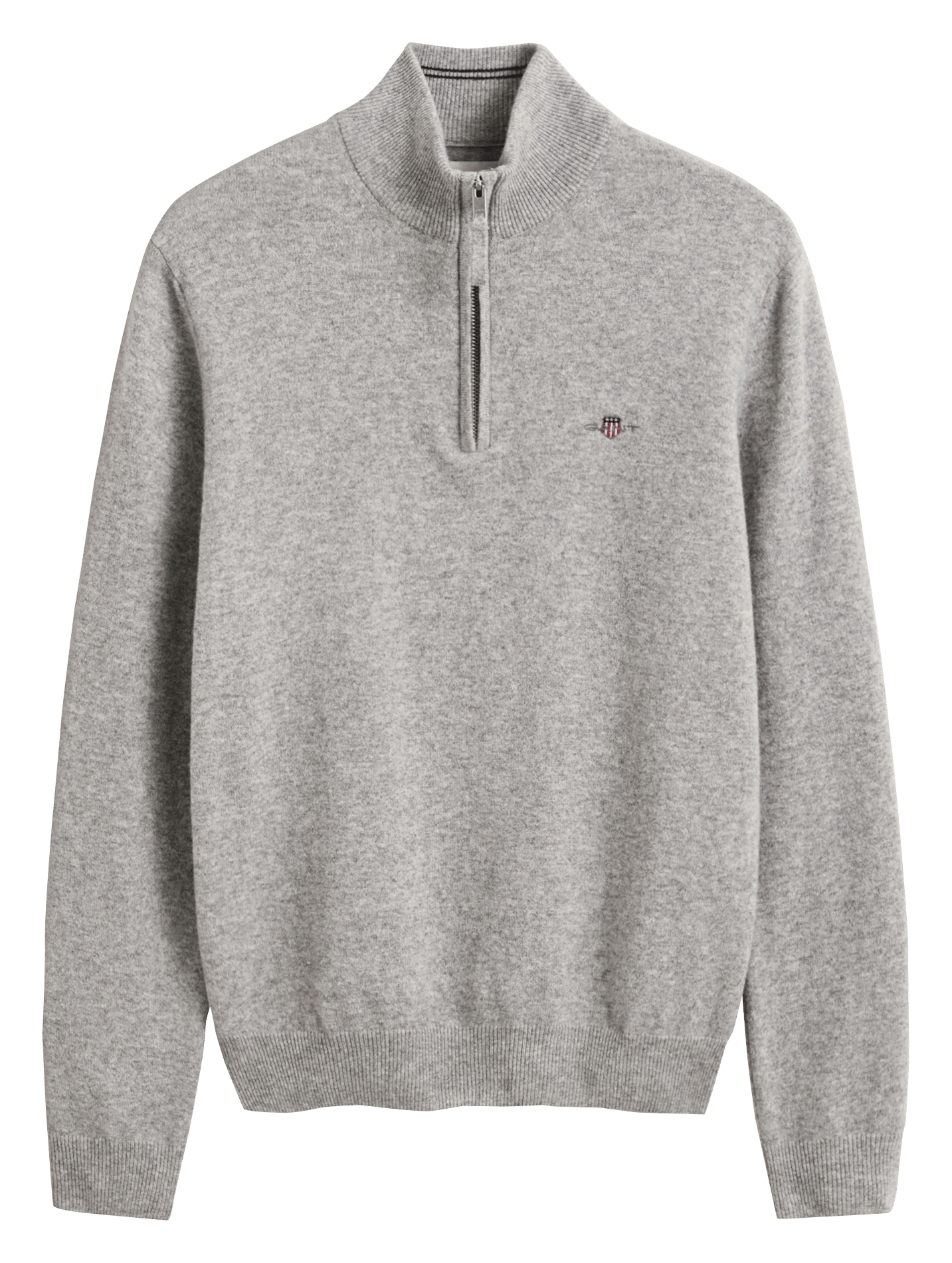 Pull col polo en laine GANT Gris