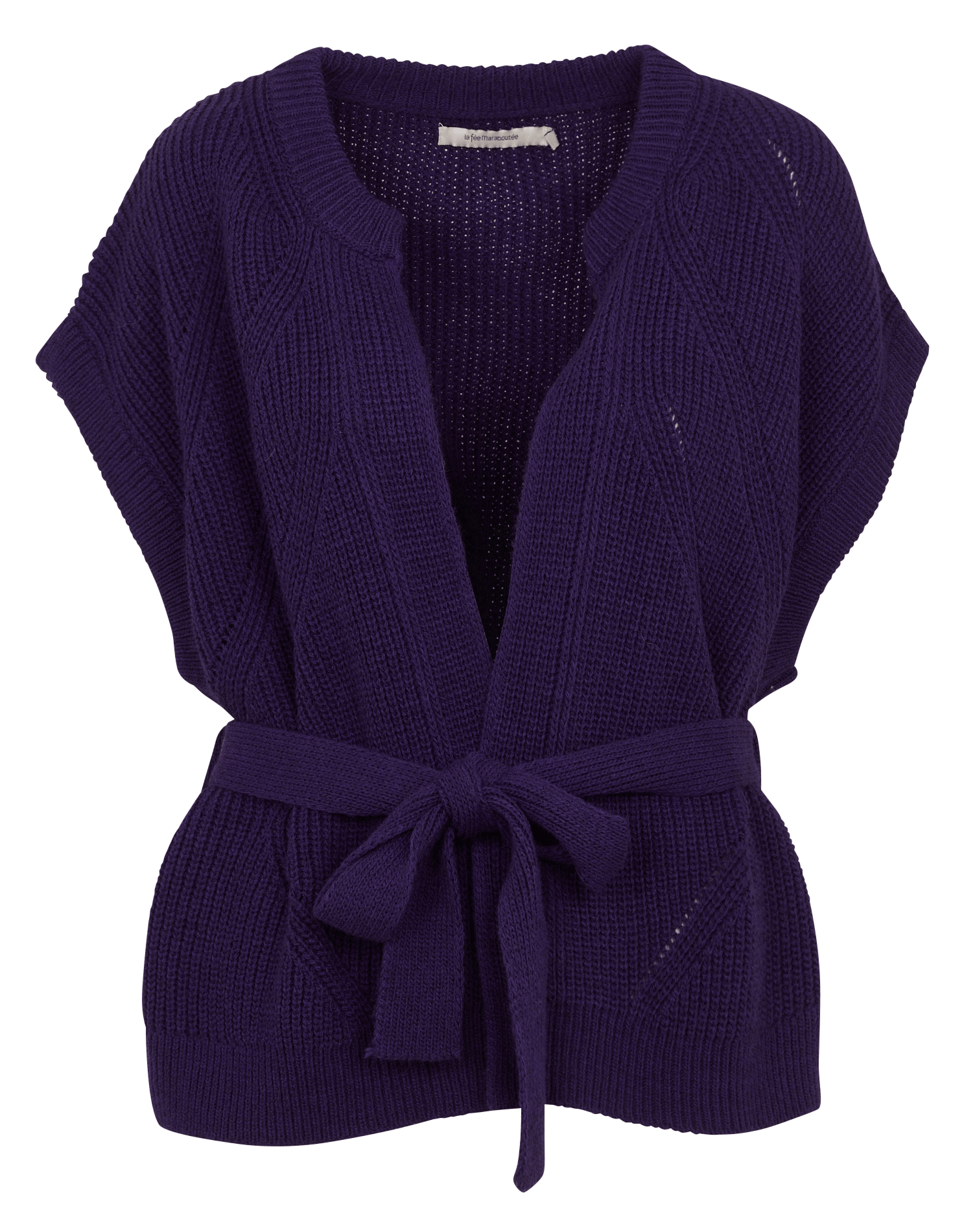 Sleeveless oversized ribbed cardigan LA FEE MARABOUTEE Purple