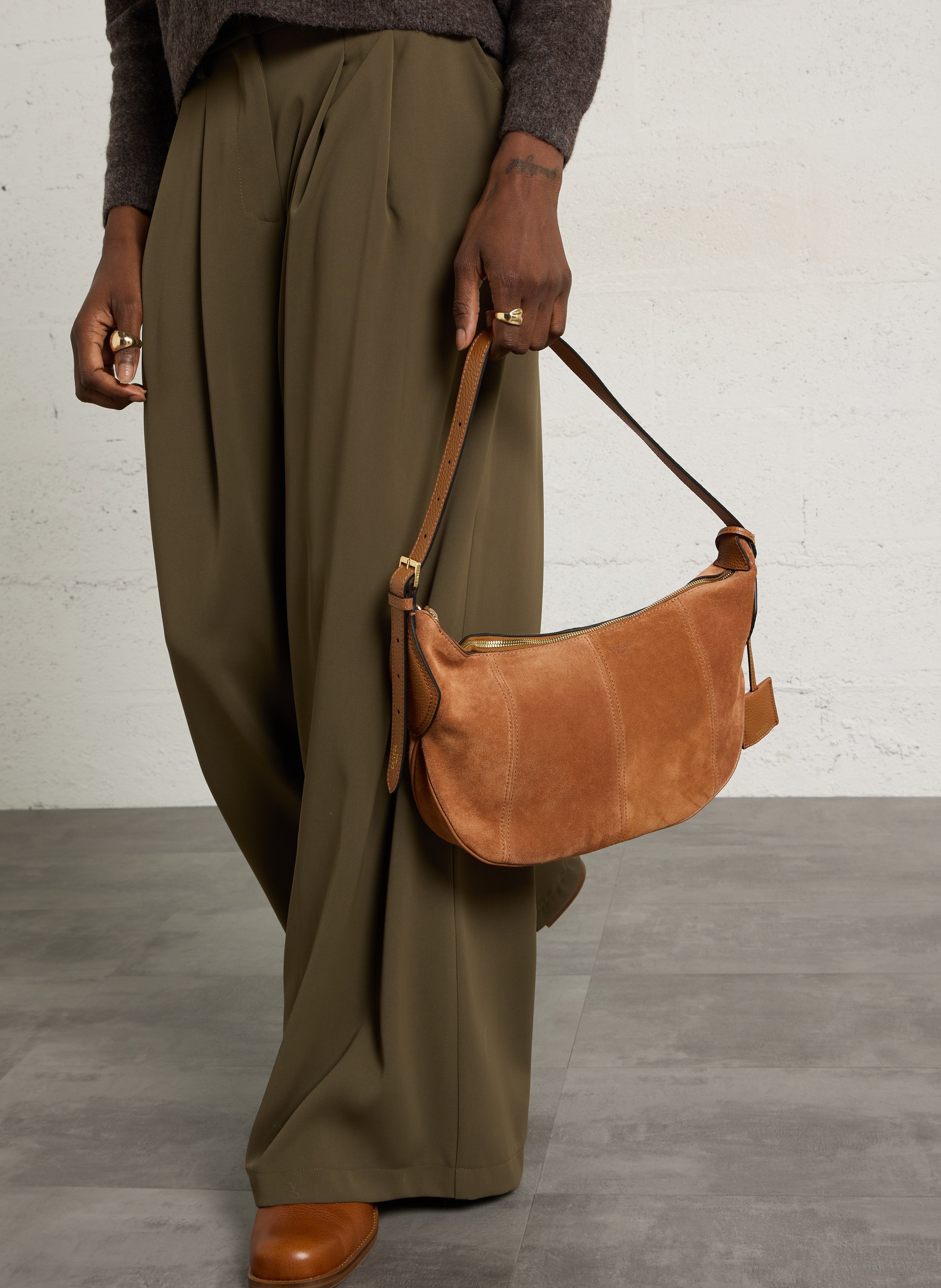 Leren hobotas LANCEL Beige
