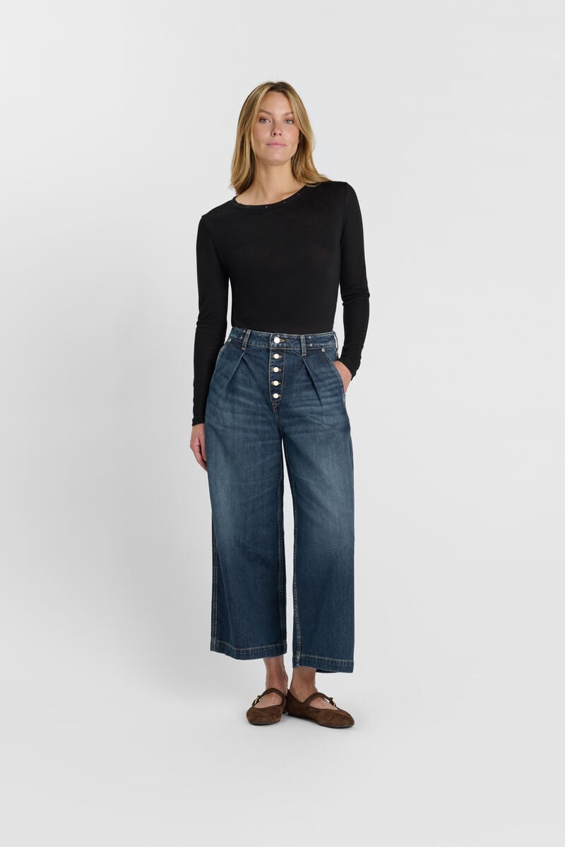 Jeans loose, large , 7/8ème LE TEMPS DES CERISES Bleu