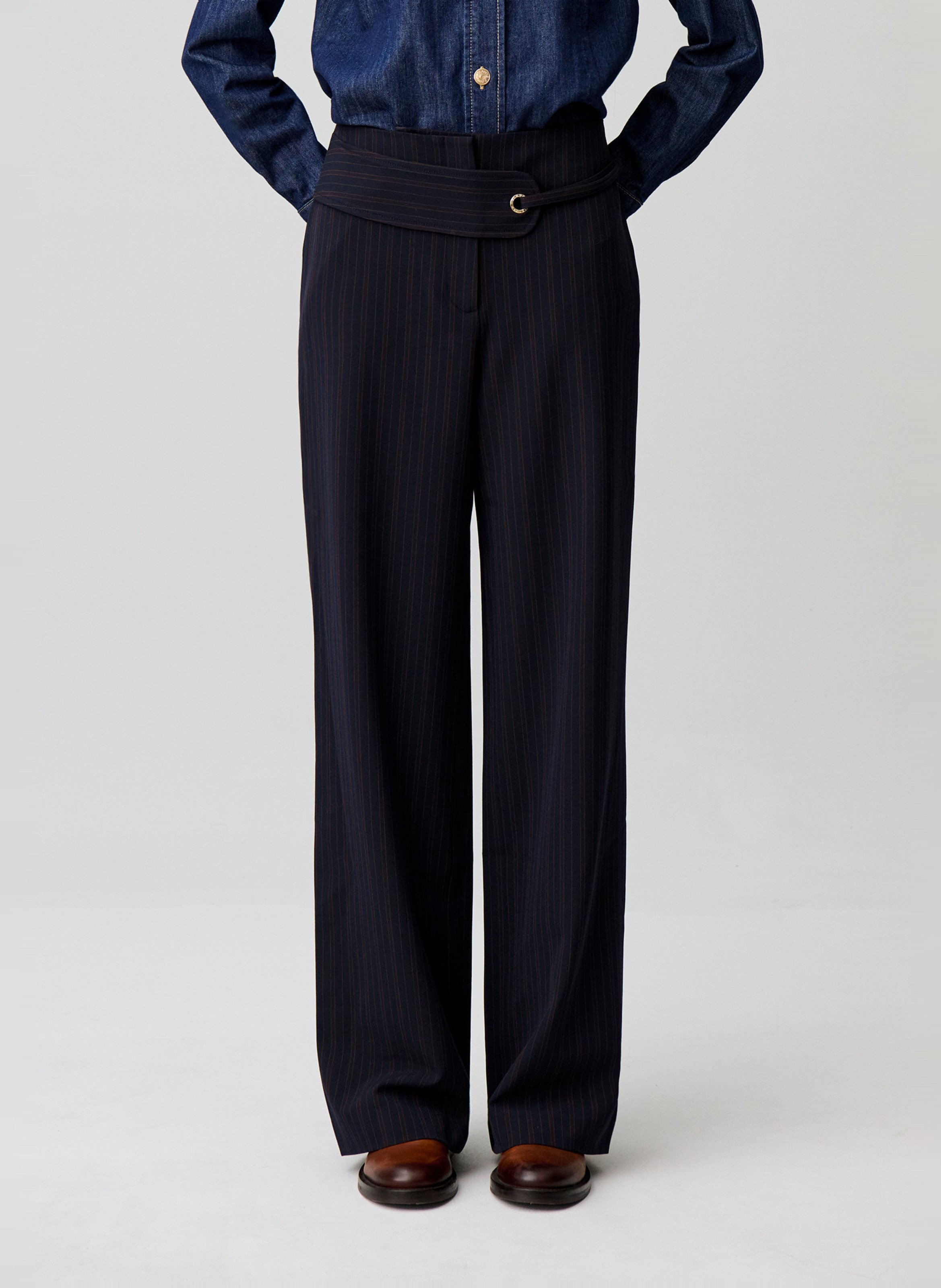 Pantalon droit à rayures  CLAUDIE PIERLOT Multicolore