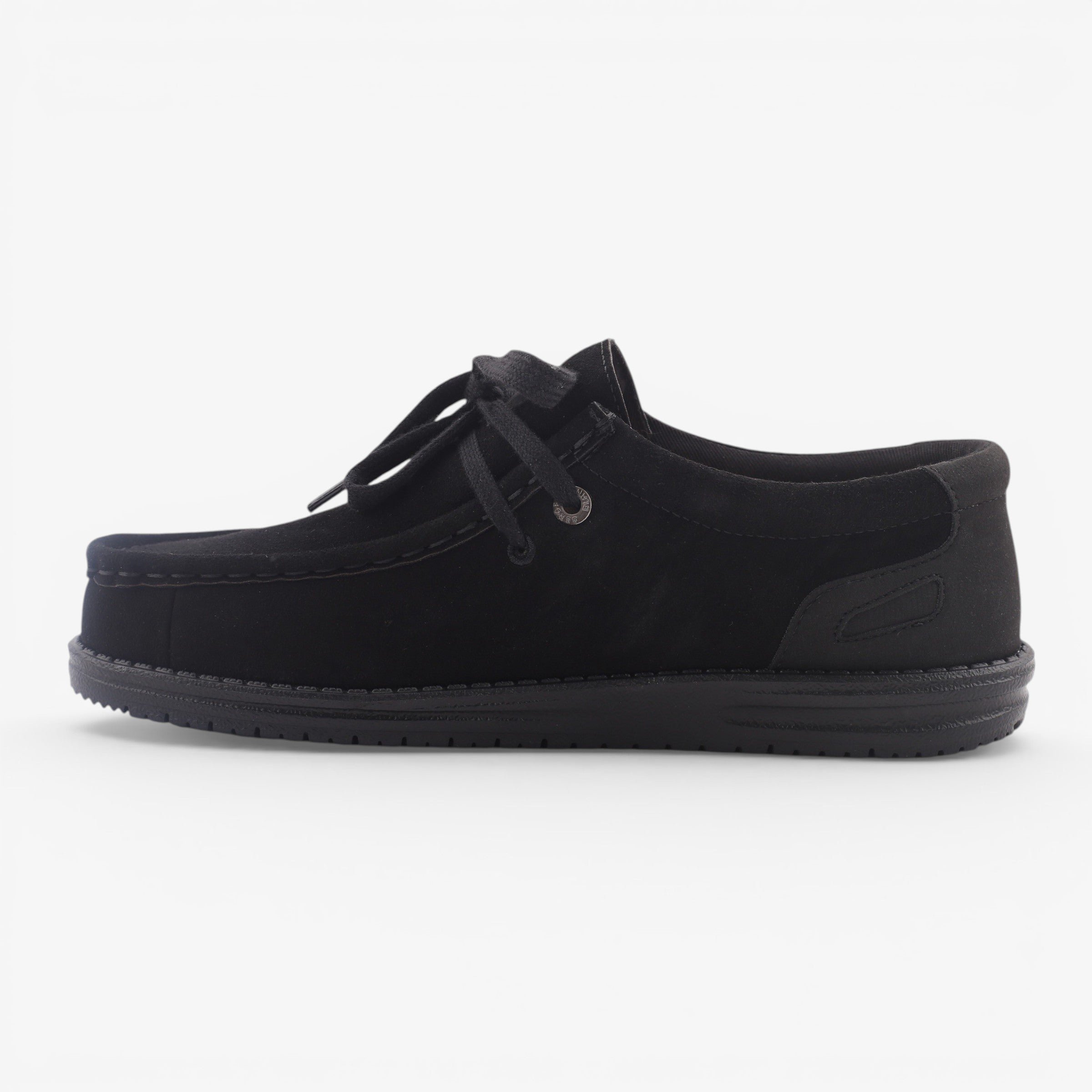 Black suede Saint Jean boat shoes sbplay SERGE BLANCO Black
