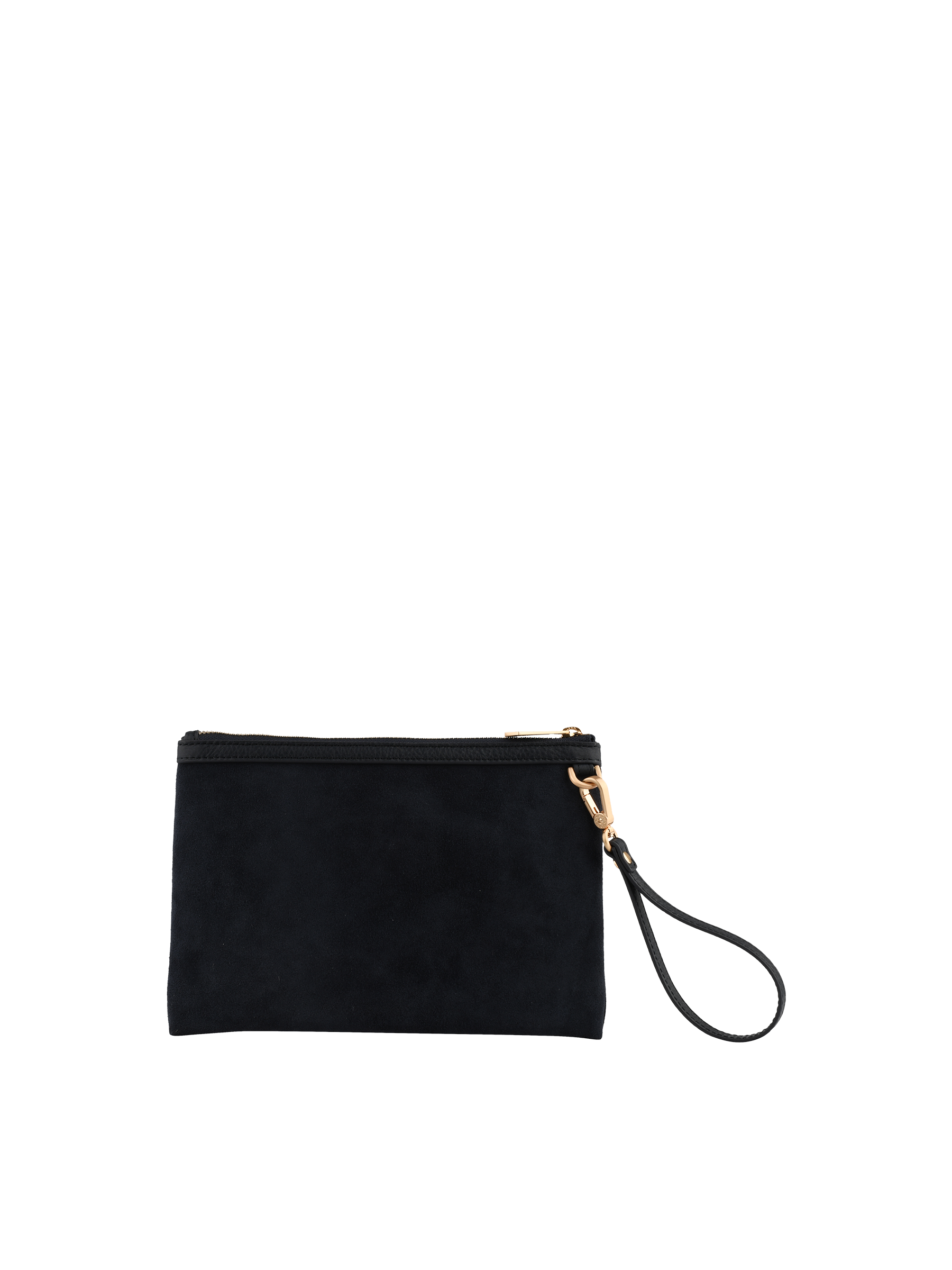 Suede cowhide leather clutch | Blue POURCHET Women