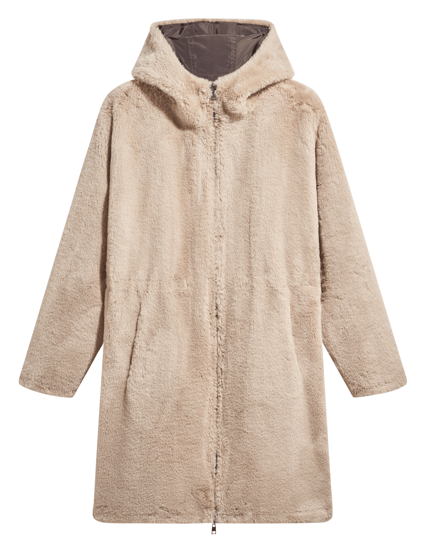 Reversible hooded fitted parka GERARD DAREL Brown
