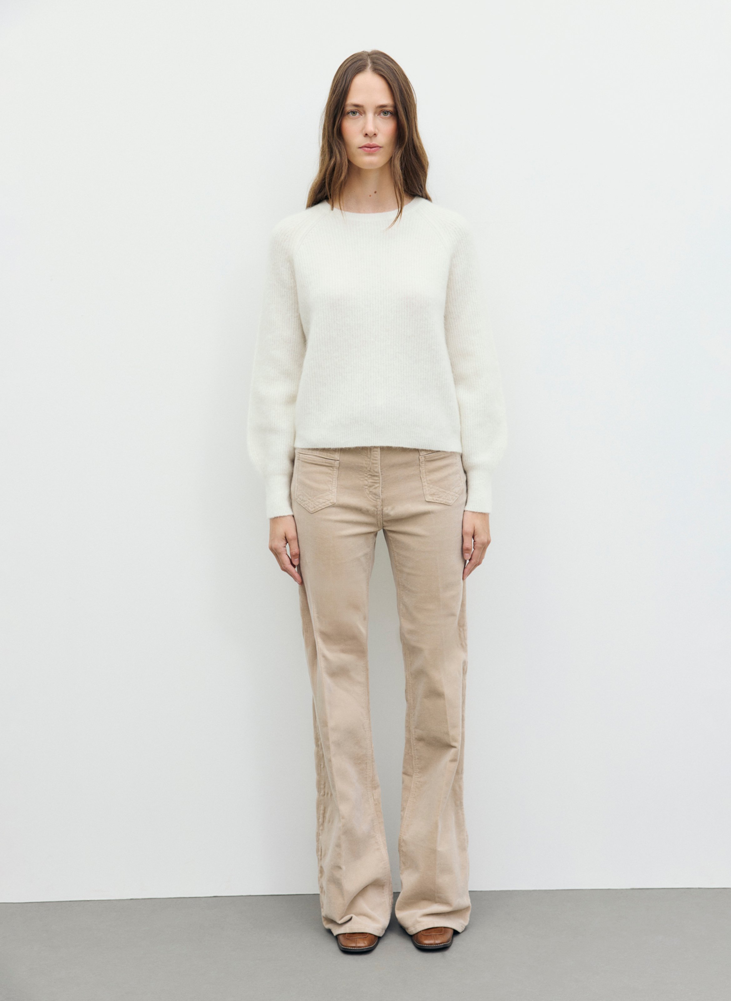 Pull droit col rond en laine mélangée GERARD DAREL Beige