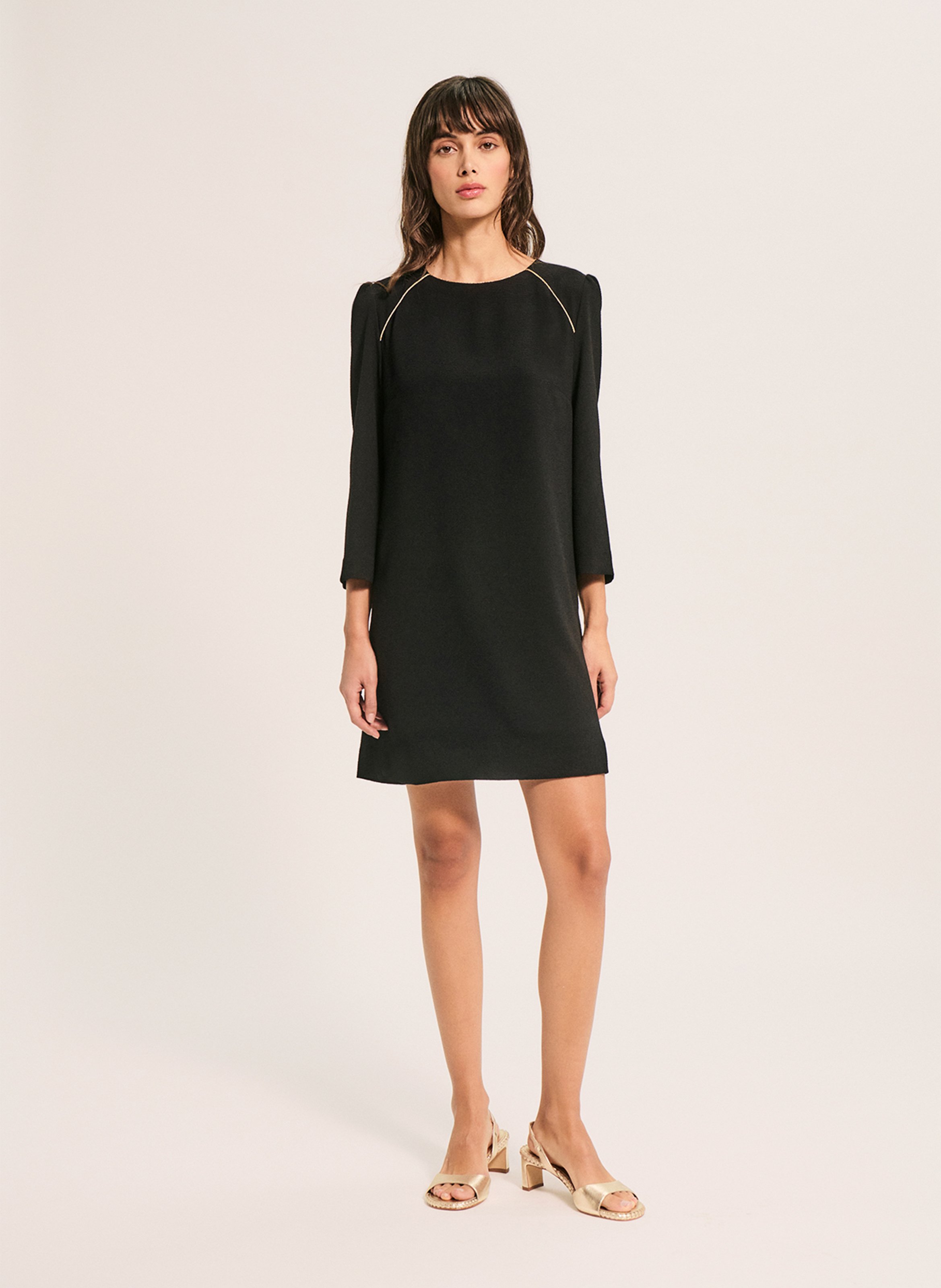 Robe courte col rond PABLO Noir