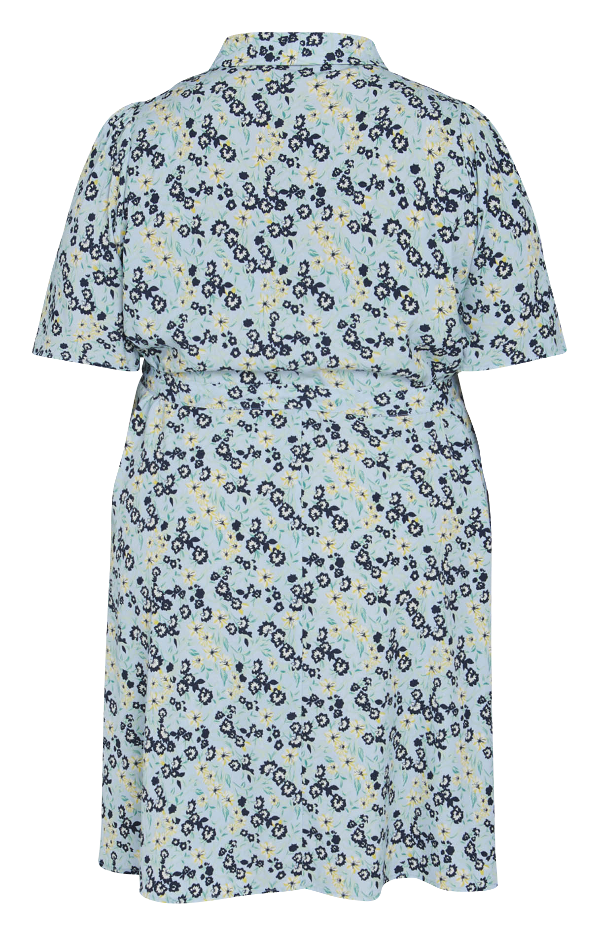 Robe courte col V imprimée  EVOKED Bleu