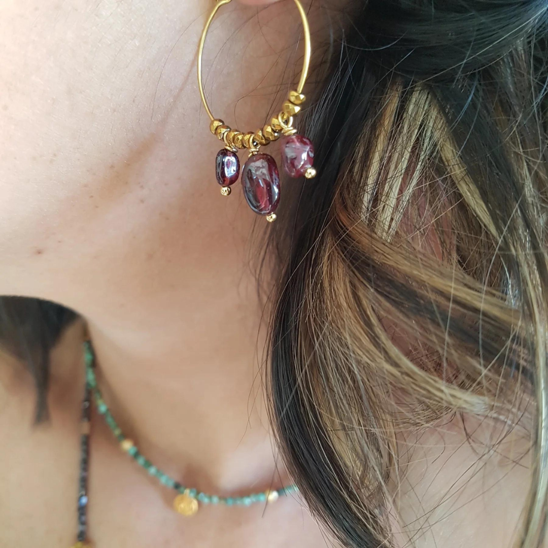 Garnet earrings GINANDGER Blue