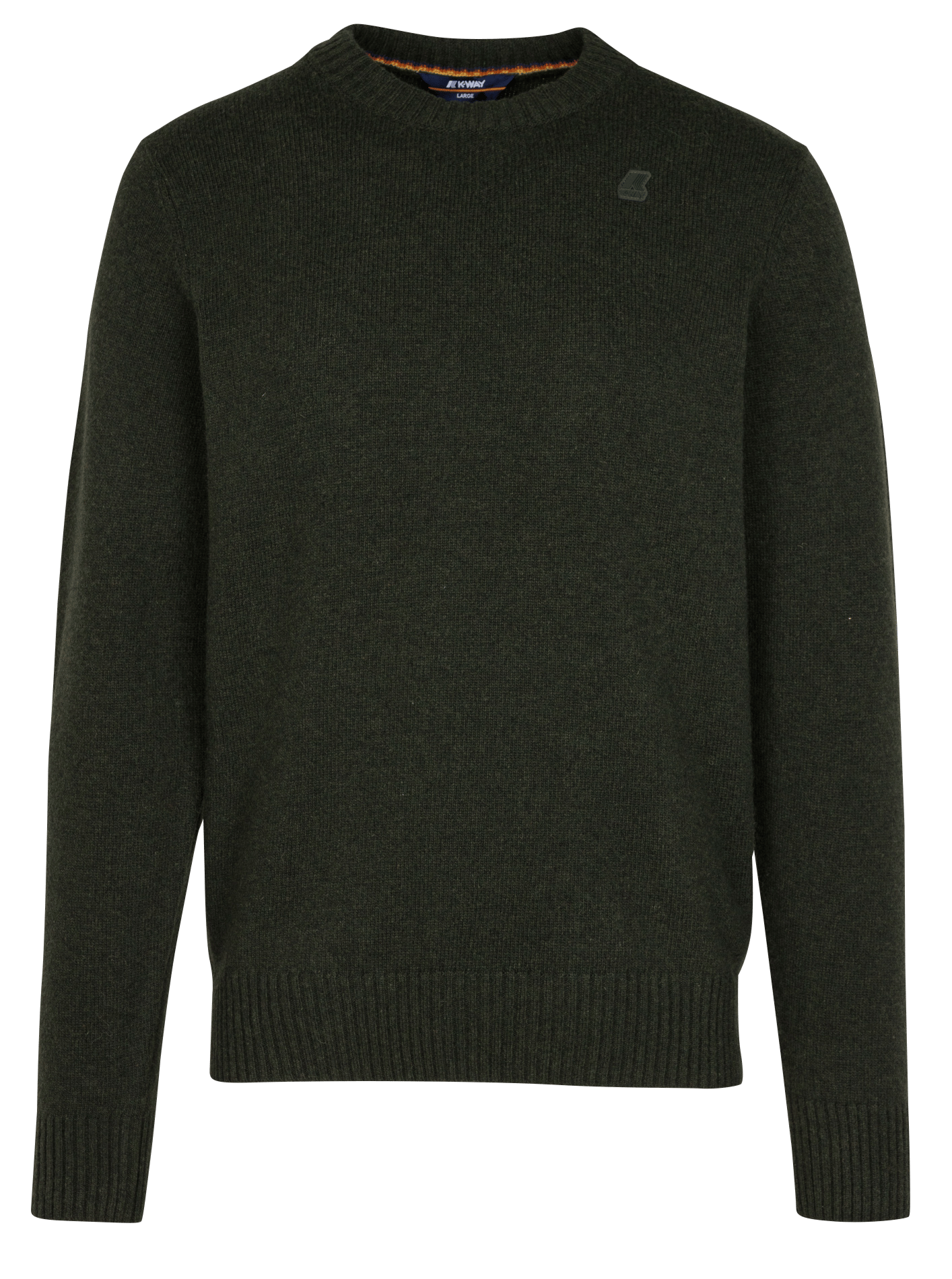 Wool-blend Round-neck Jumper Green Black K-way - Men | Place des Tendances