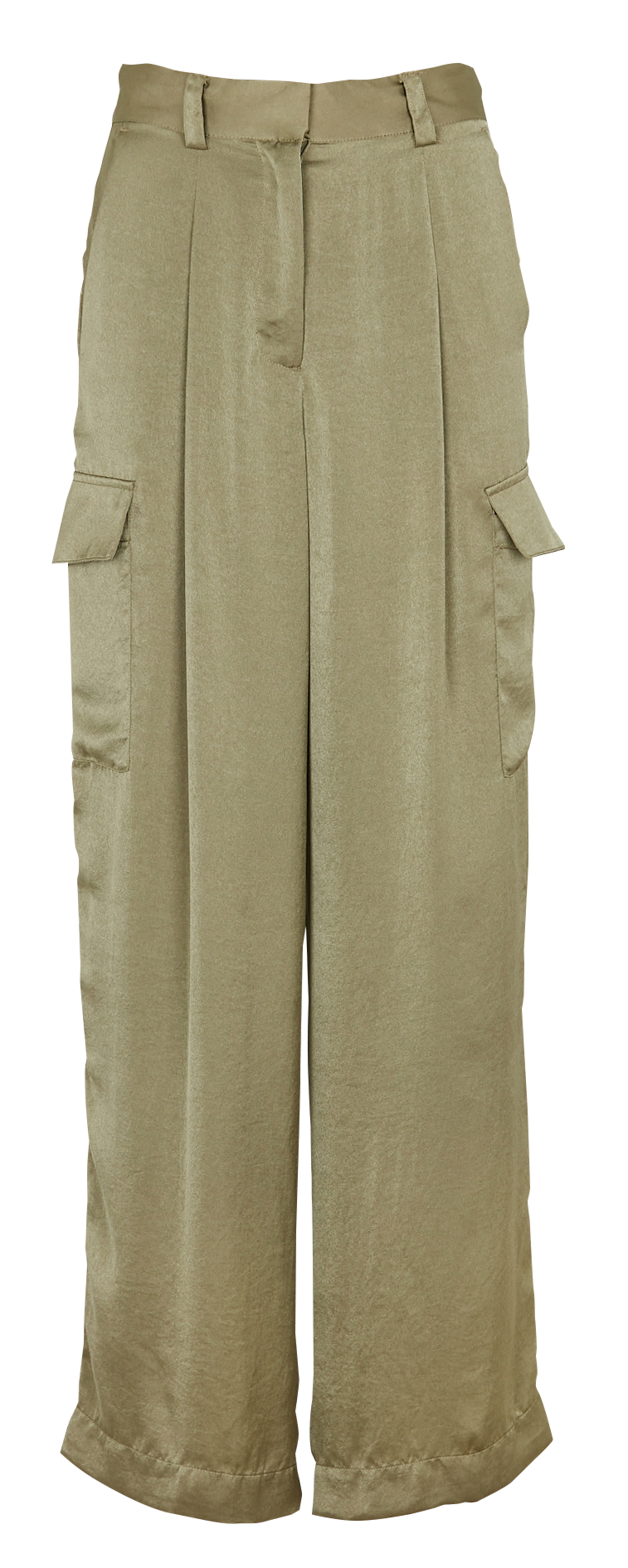 Pantalon large effet satiné BA&SH Kaki