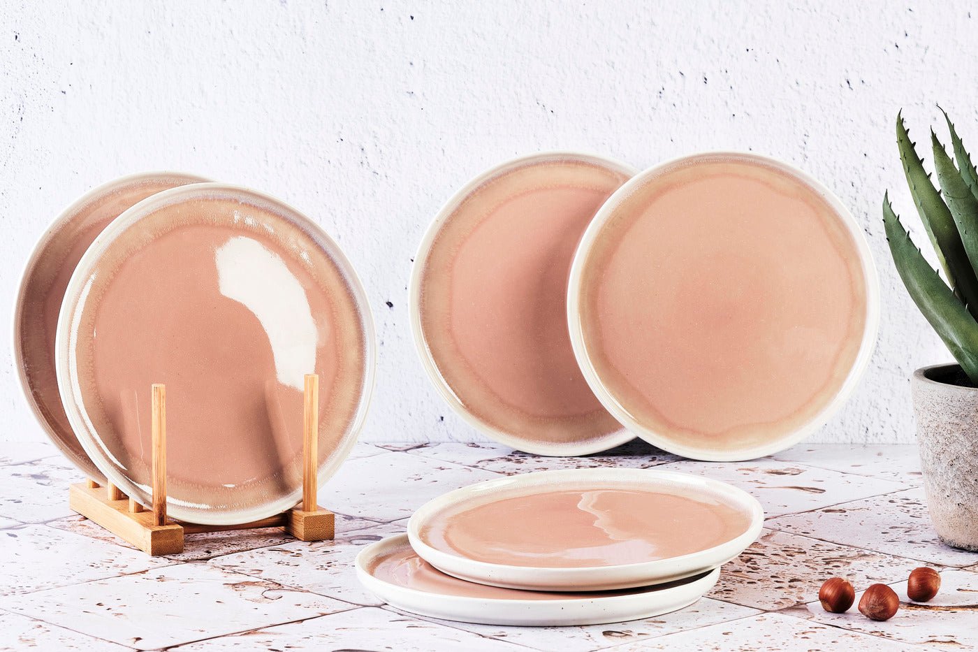 Oxygen plate ø21.5cm - 6 pieces - powder pink BJORN Pink